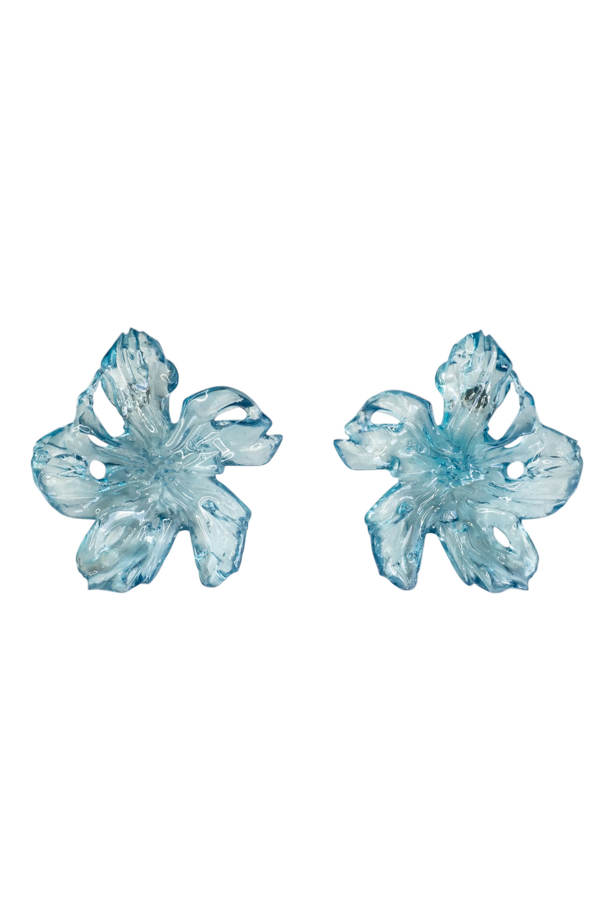 Pleiosien - Flower Earrings (Medium) - Aqua