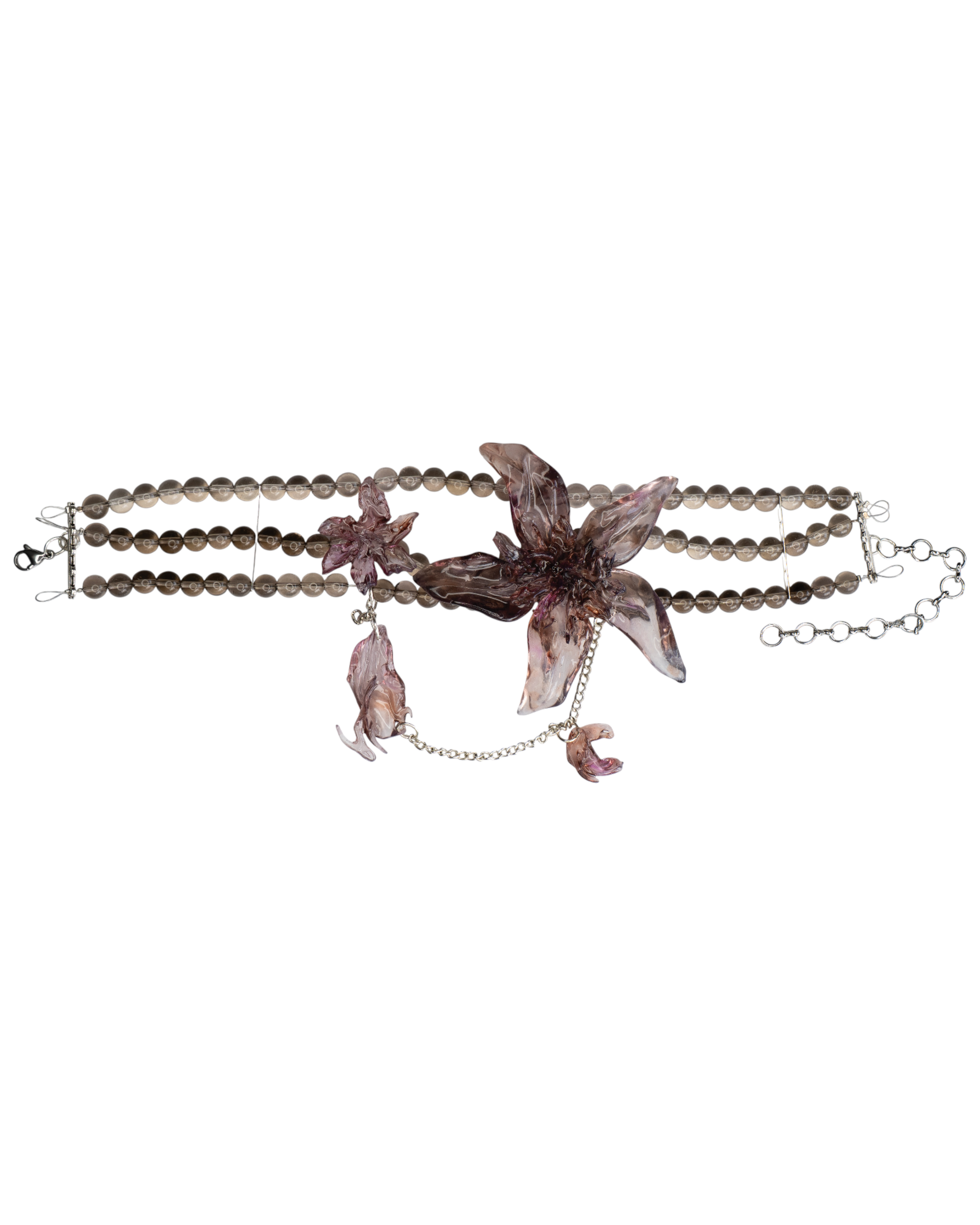 Pleiosien - 'καπνίας χαλαζίας Flower Choker - Smoky Quartz