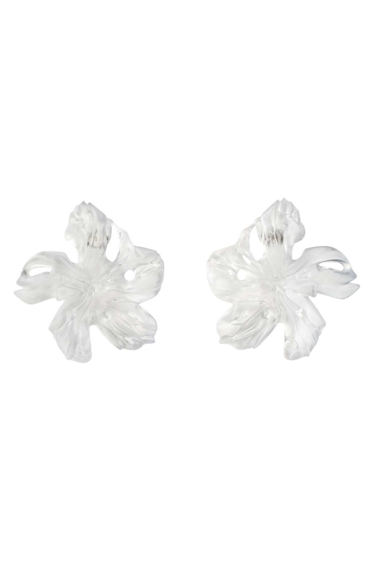 Pleiosien - Flower Earrings (Large) - Clear