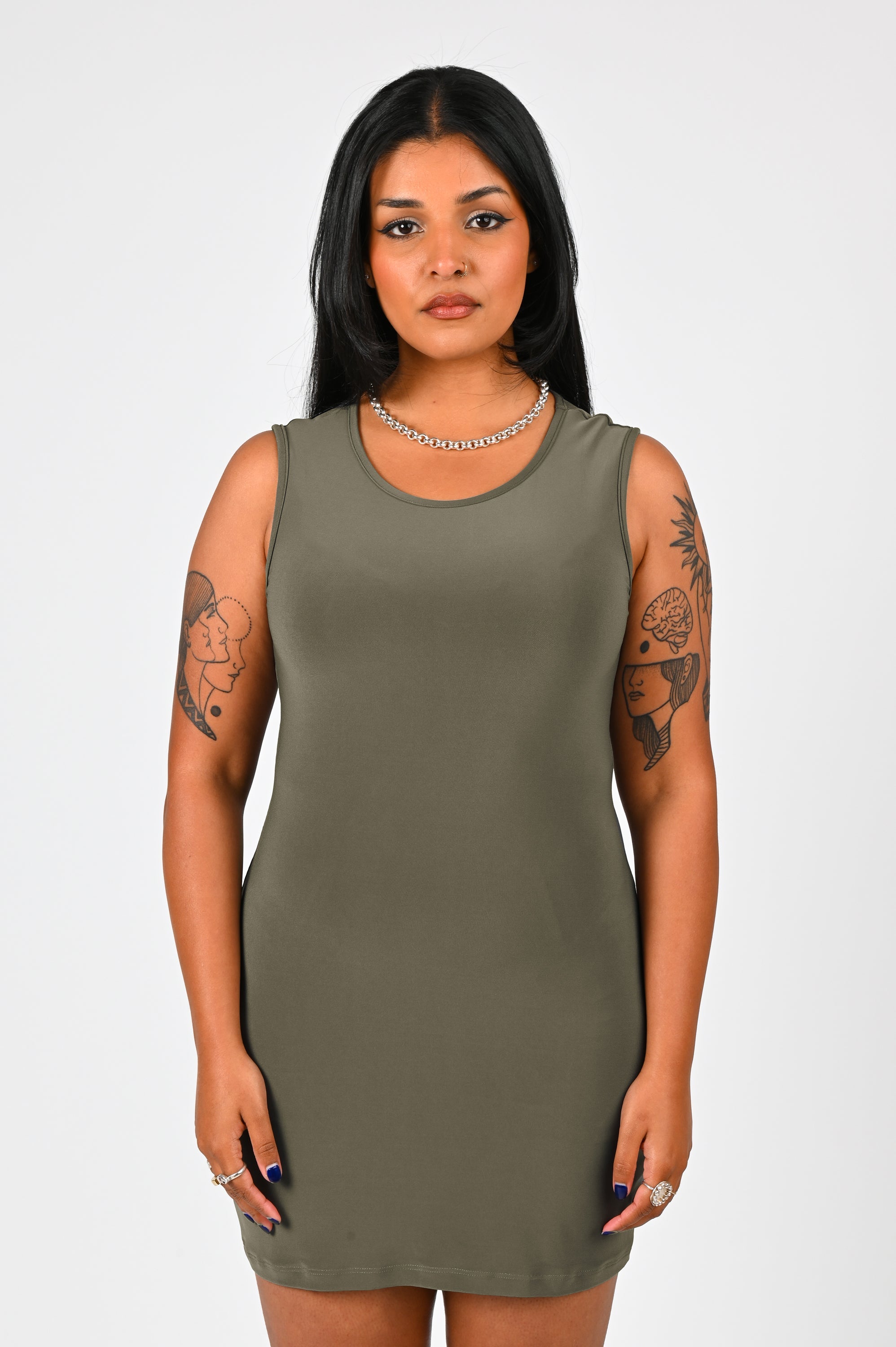 Sabi The Label - Mini Tank Dress - Khaki