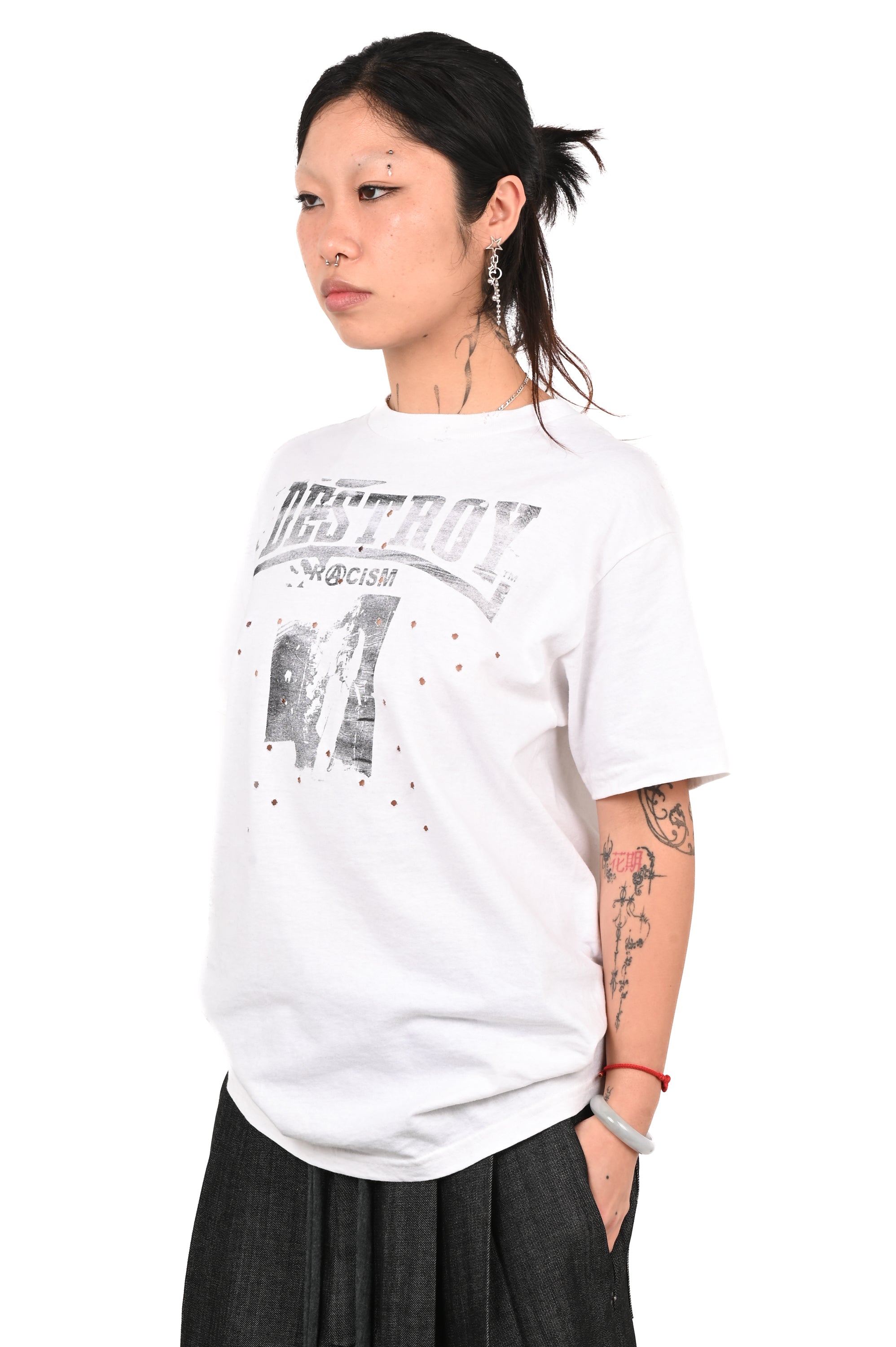 ASAU - Destroy Racism Tee - Coffee Dyed
