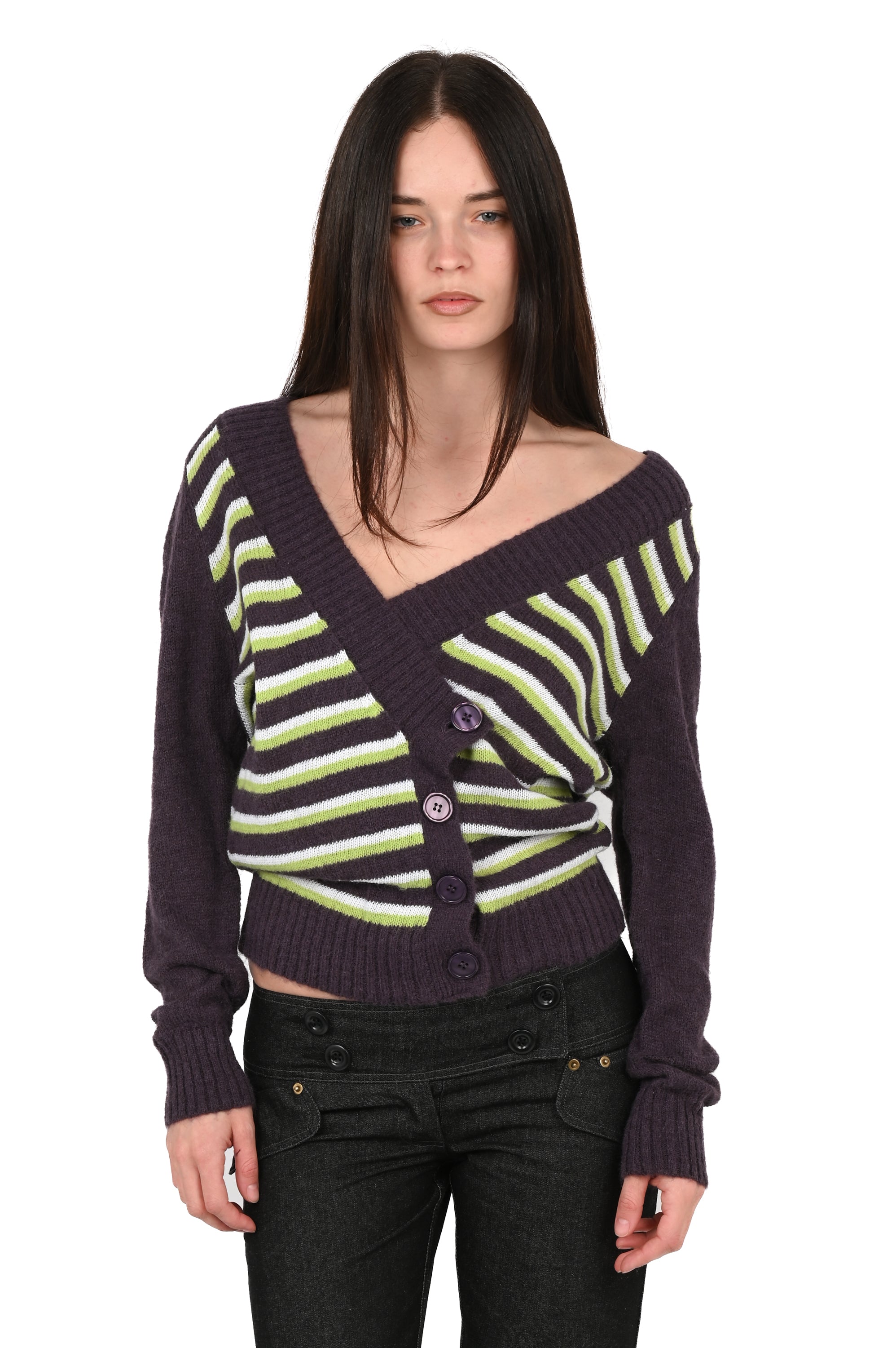 Ben Doctor - Neon Stripe V-Neck Sweater