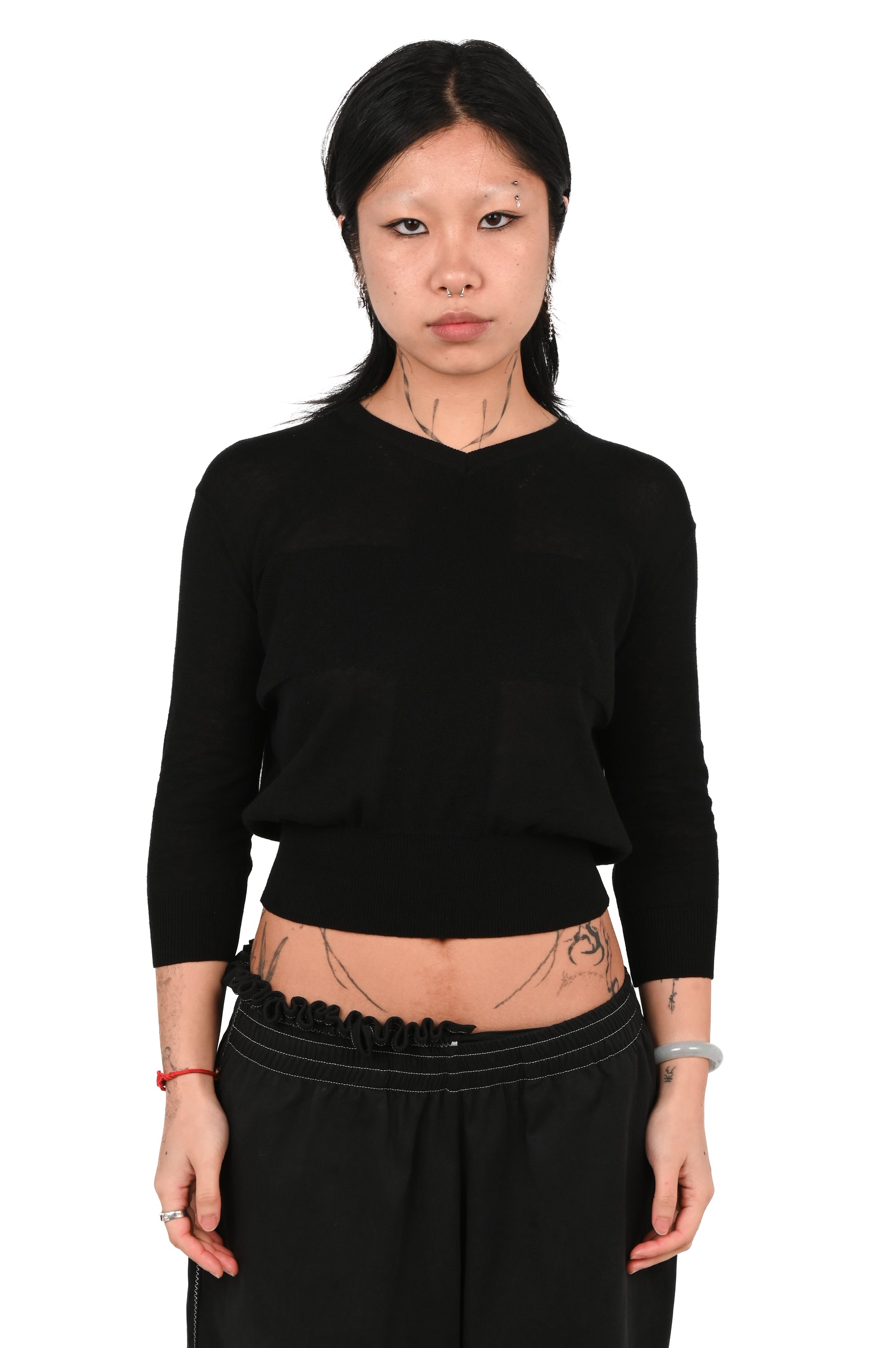 Club Venus - Brunswick V Neck Jumper - Black