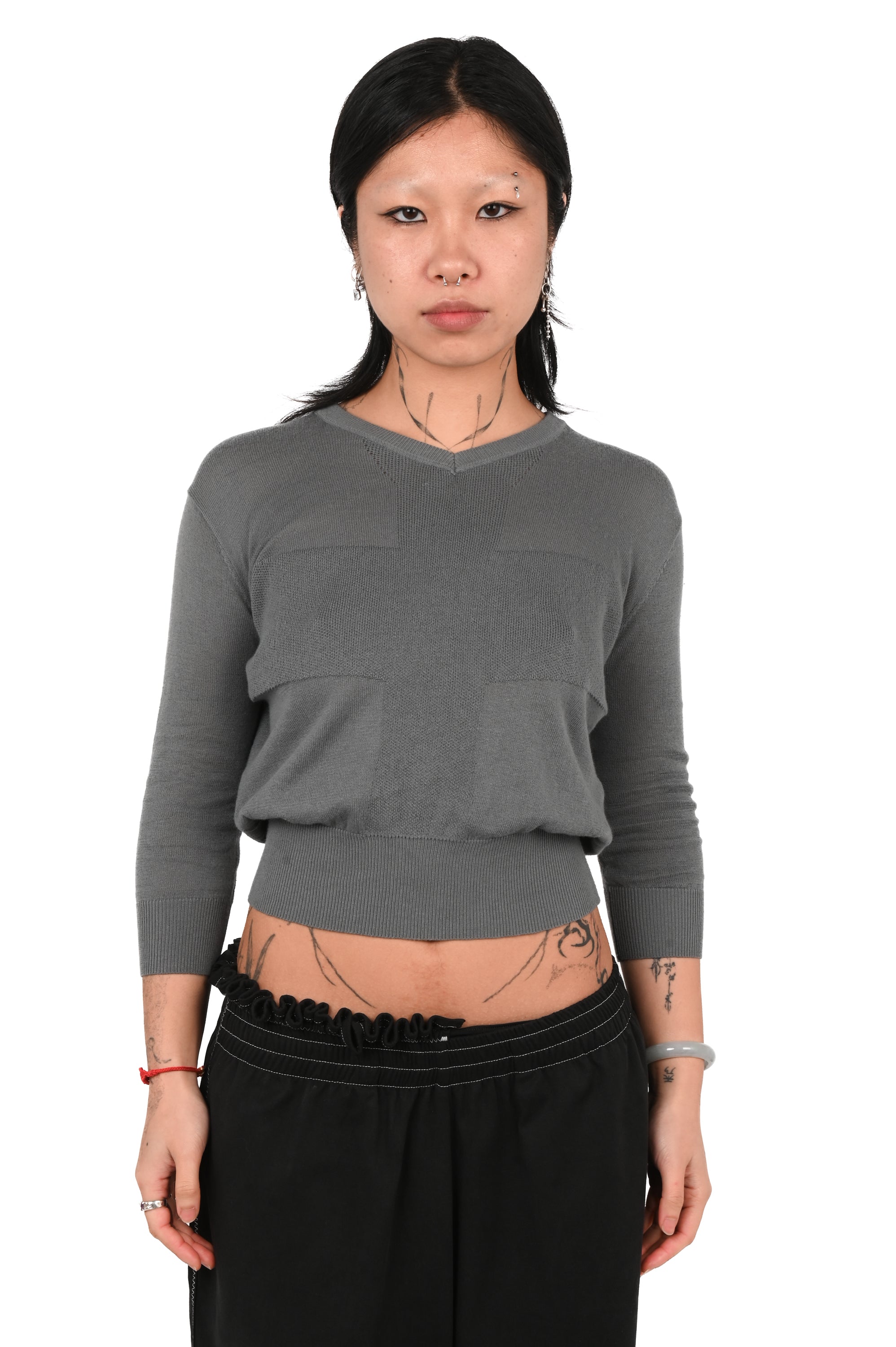 Club Venus - Brunswick V Neck Jumper - Grey