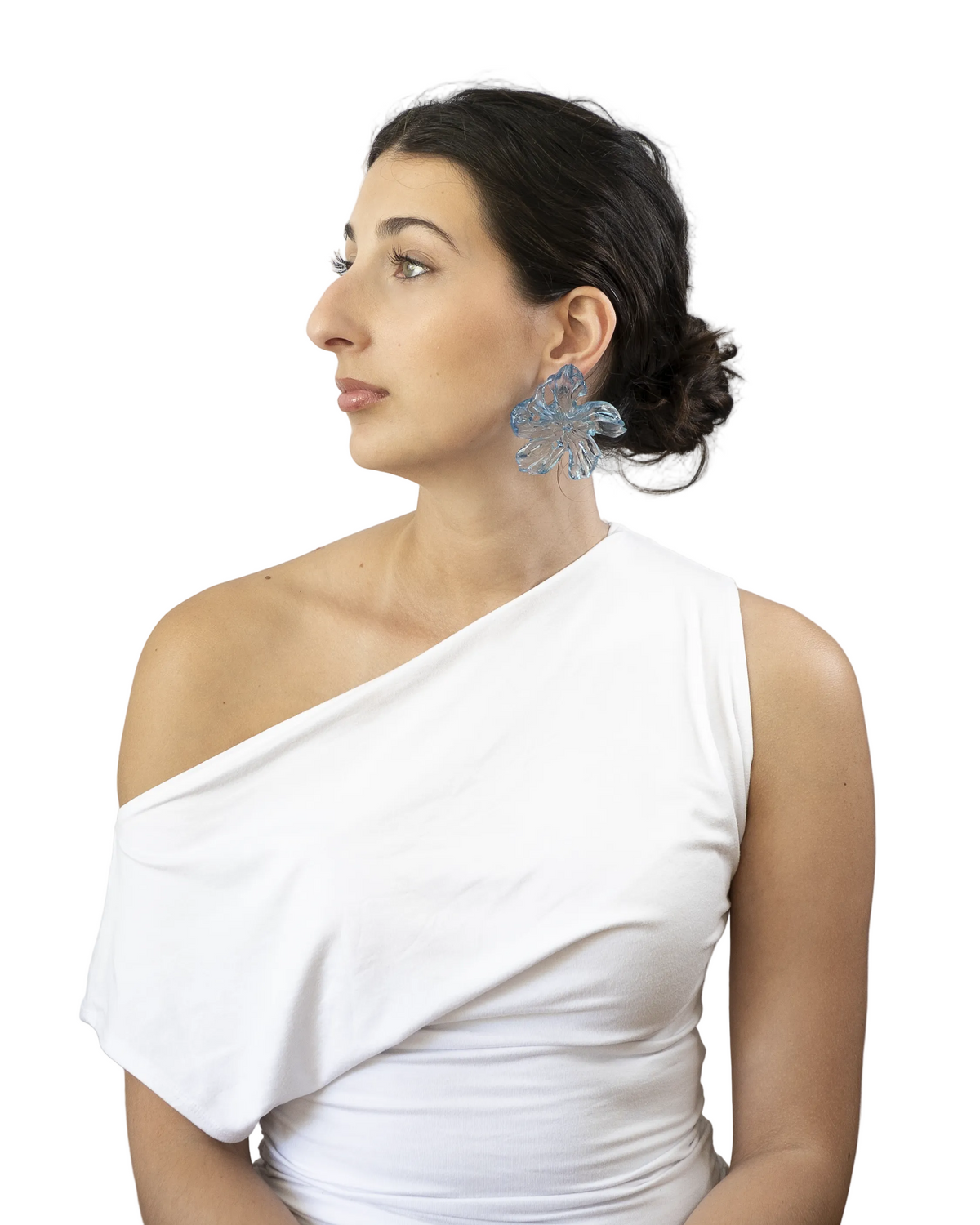 Pleiosien - Flower Earrings (Medium) - Aqua