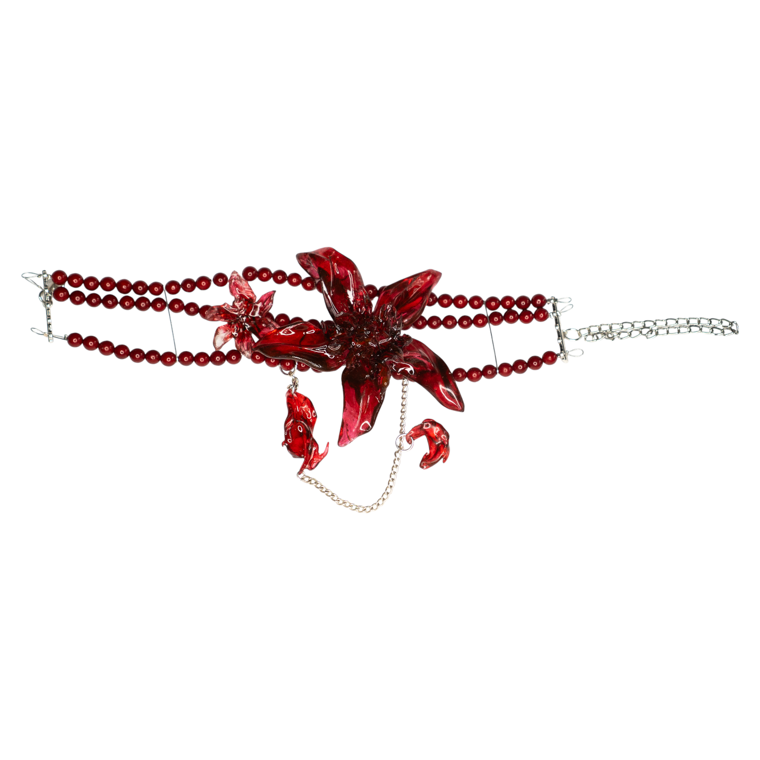 Pleiosien - Flower Choker - Red