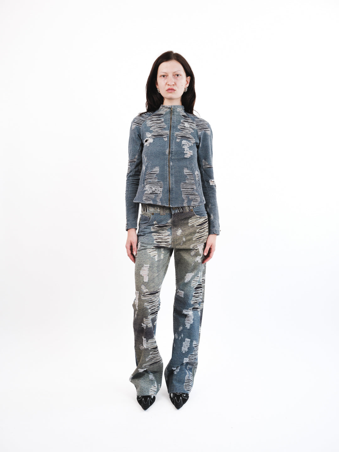 Delfos - Meta Biker Jacket Distressed