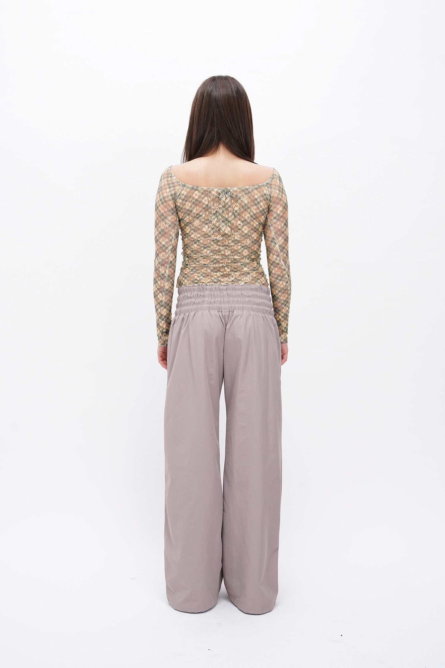 Taottao - Nylon Sports Oversized Baggy Pants w/ 4 Strings Thistle