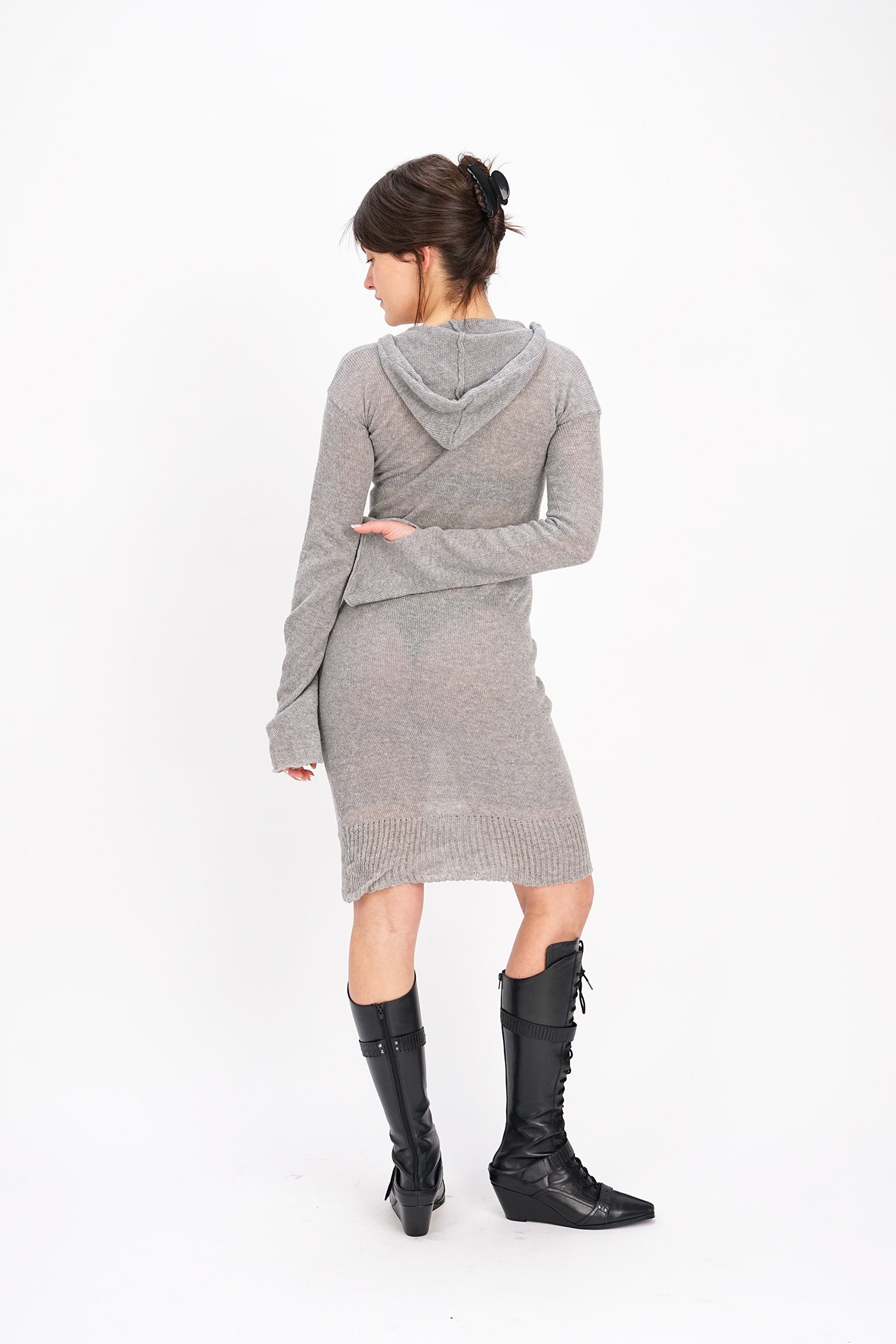 RTAMA - Hooded Dress - Grey