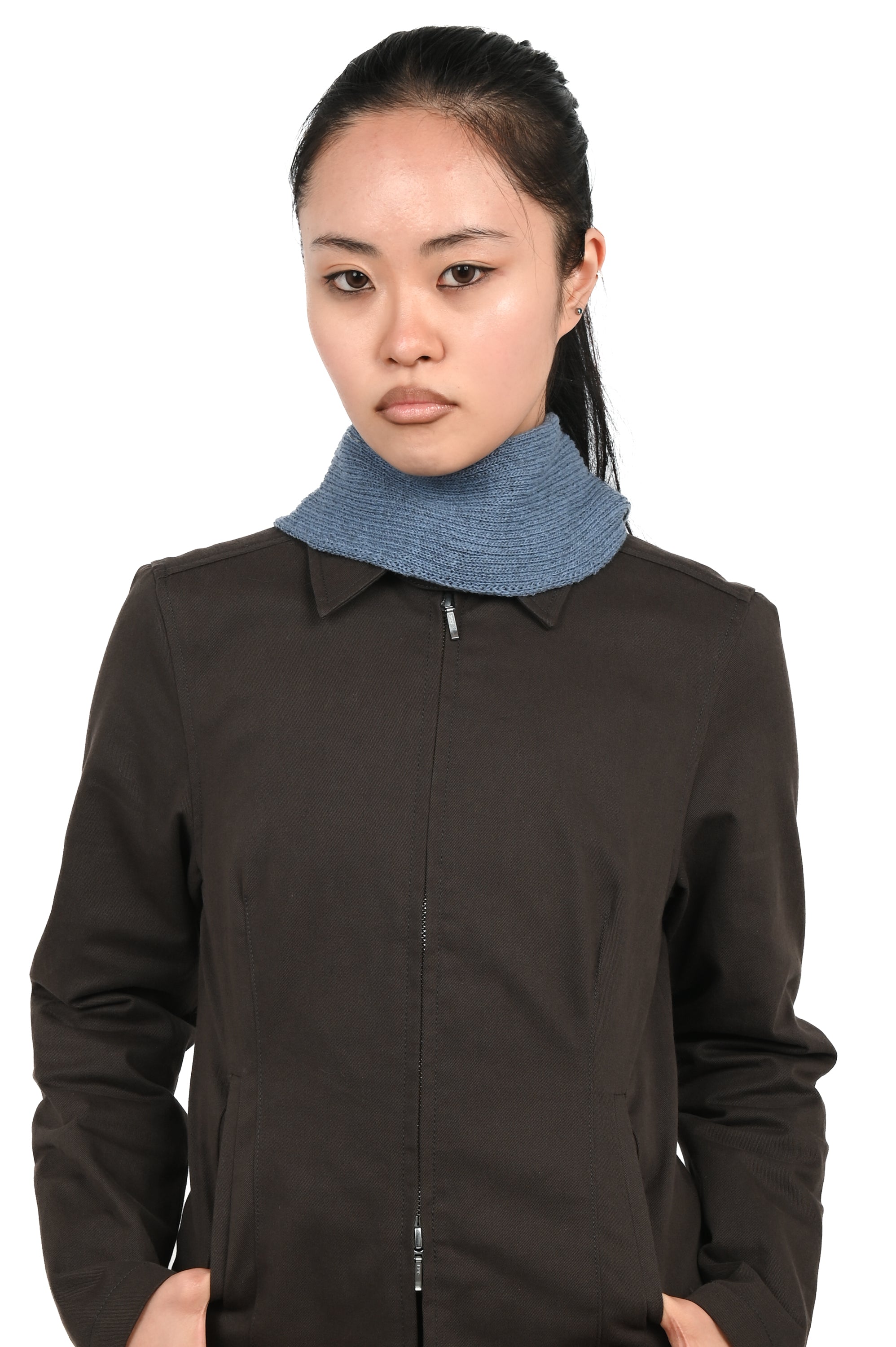 LOVETHANKS - Rib Knit Scarf - Blue