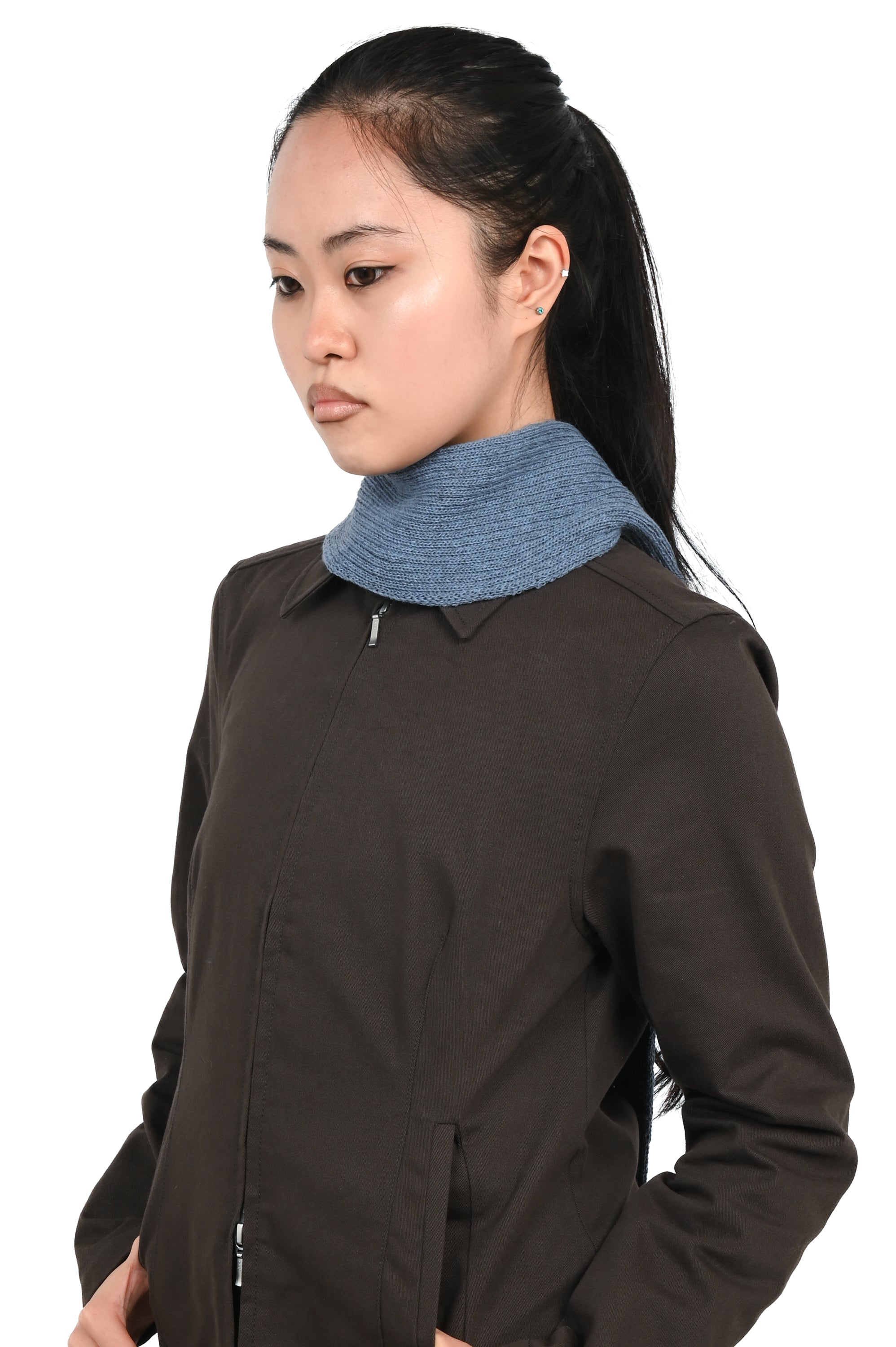 LOVETHANKS - Rib Knit Scarf - Blue