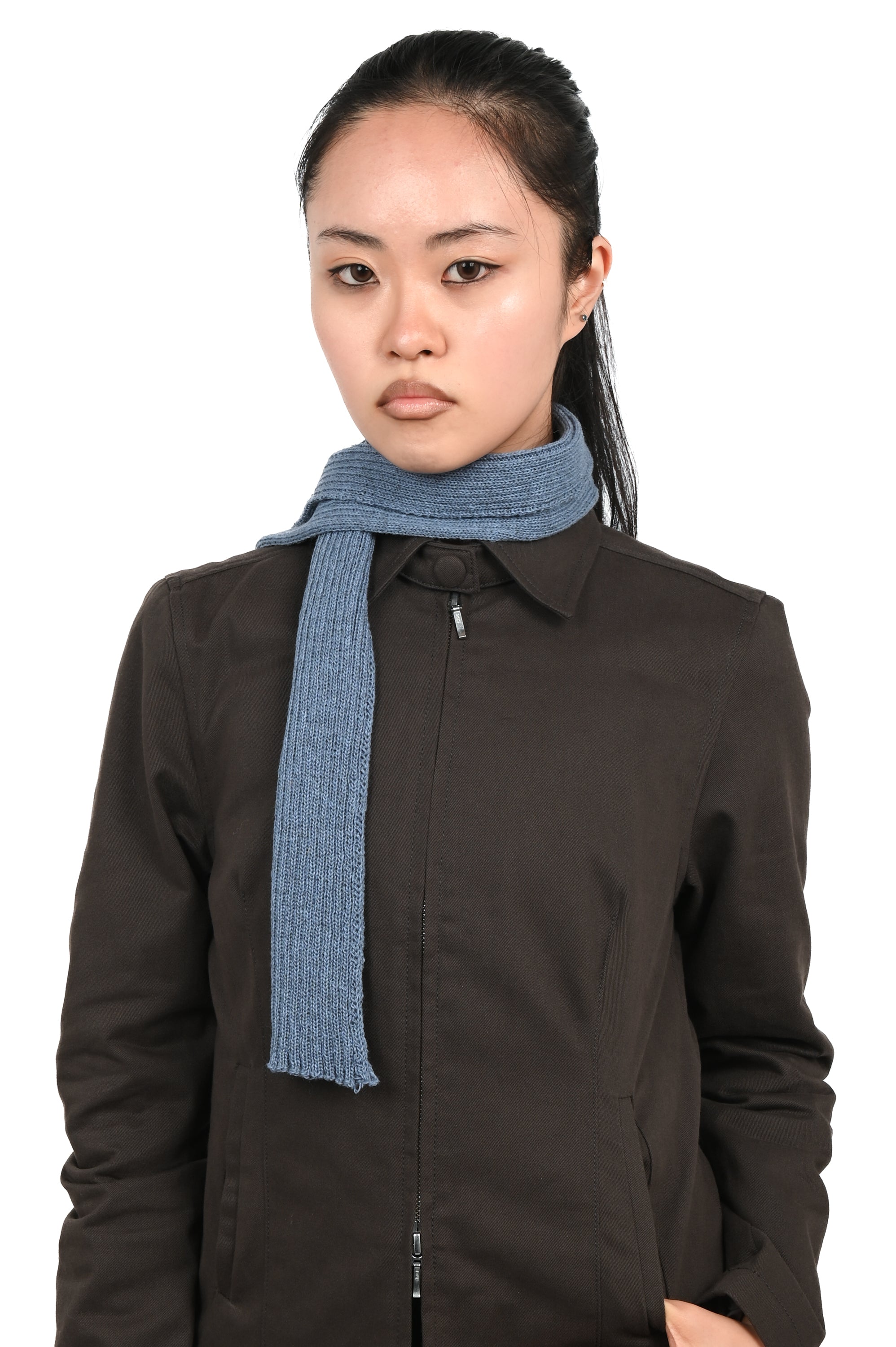LOVETHANKS - Rib Knit Scarf - Blue