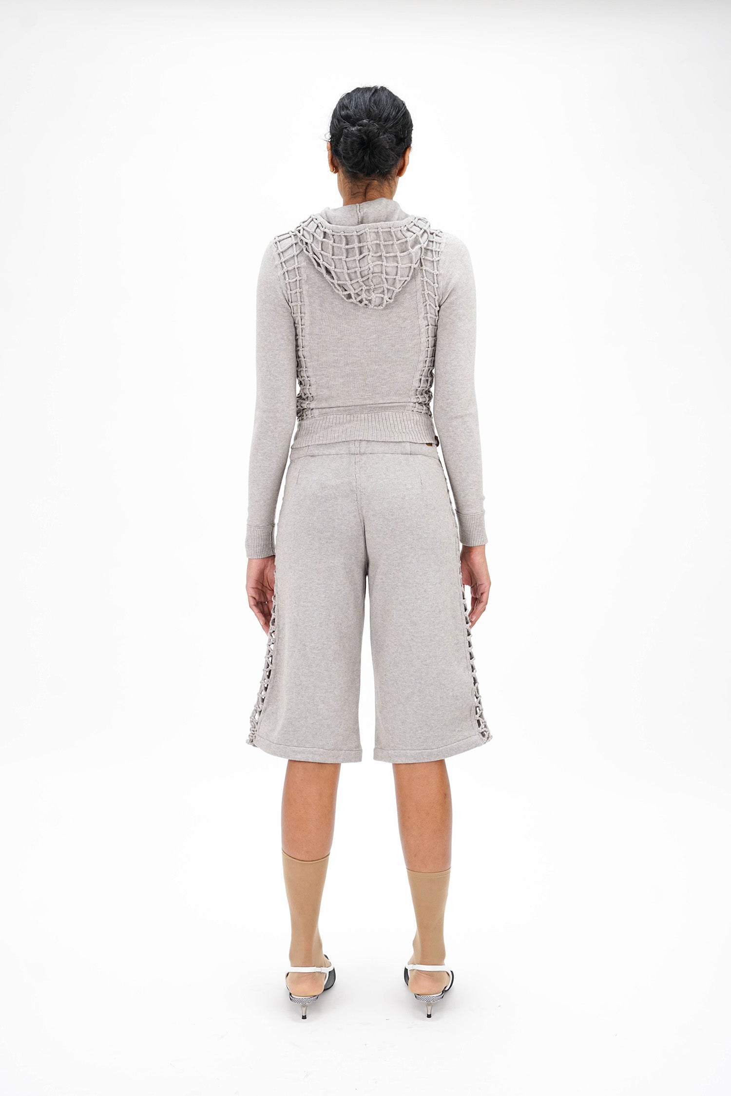 Isa Boulder - Relaxed Macrame Pants - Light Grey