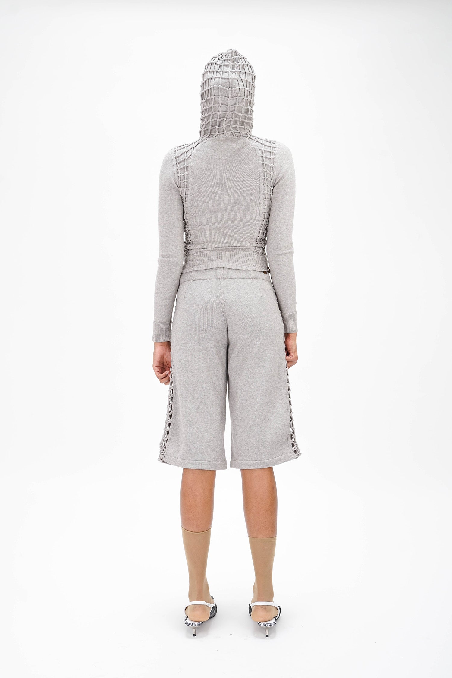 Isa Boulder - Relaxed Macrame Pants - Light Grey