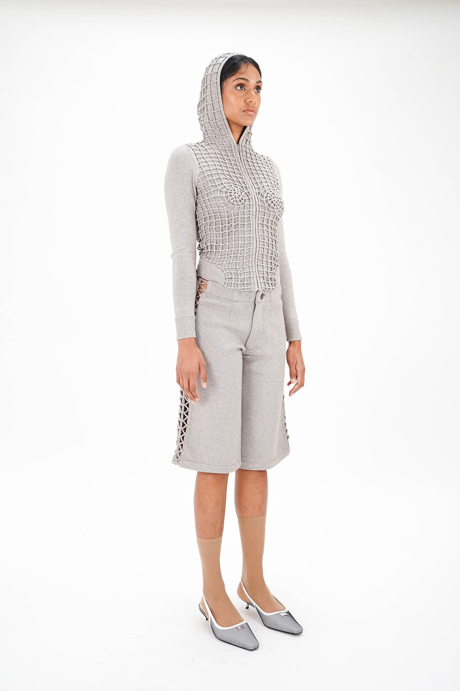 Isa Boulder - Relaxed Macrame Pants - Light Grey