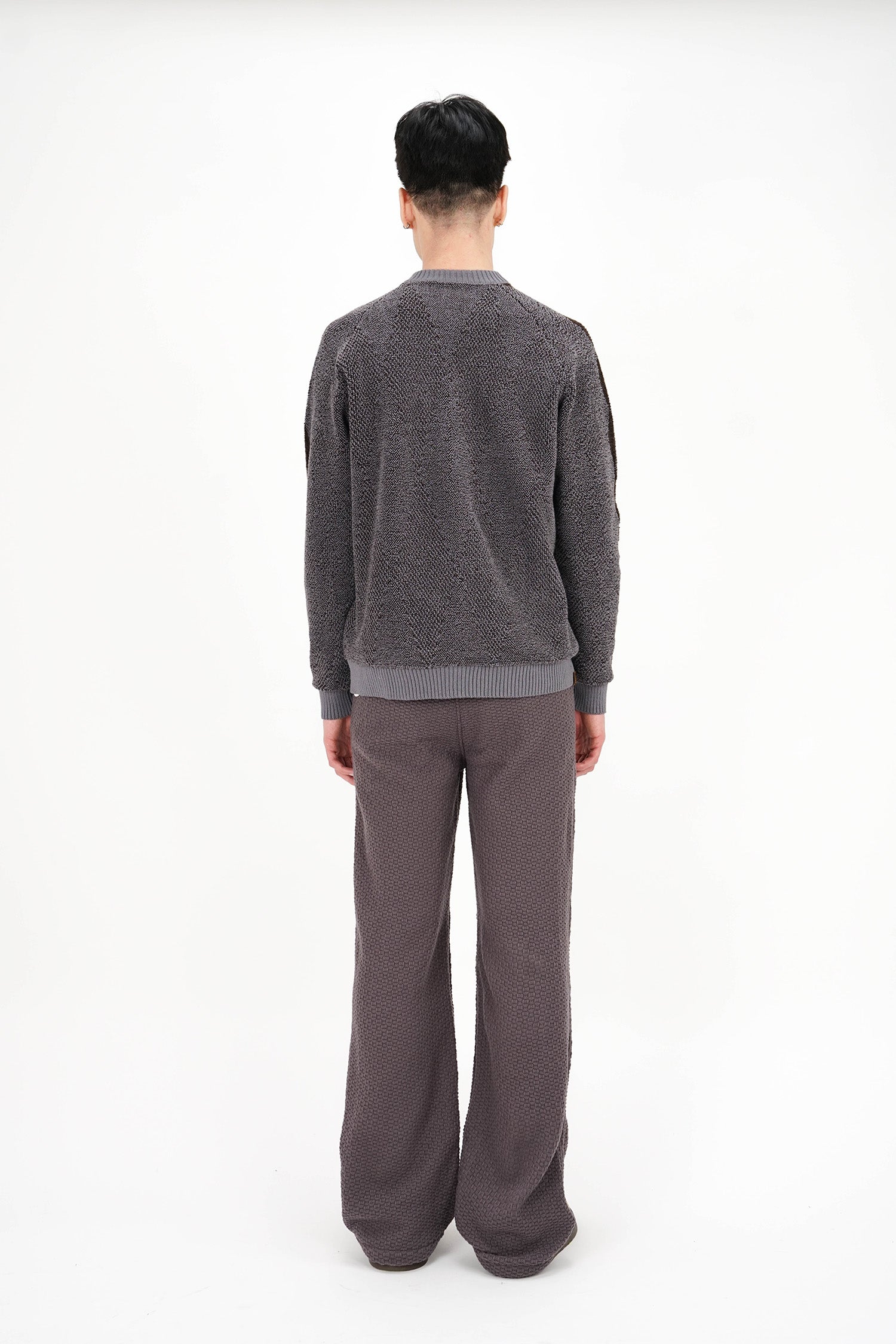 Isa Boulder - Argyle Cardigan - Smoke Brown