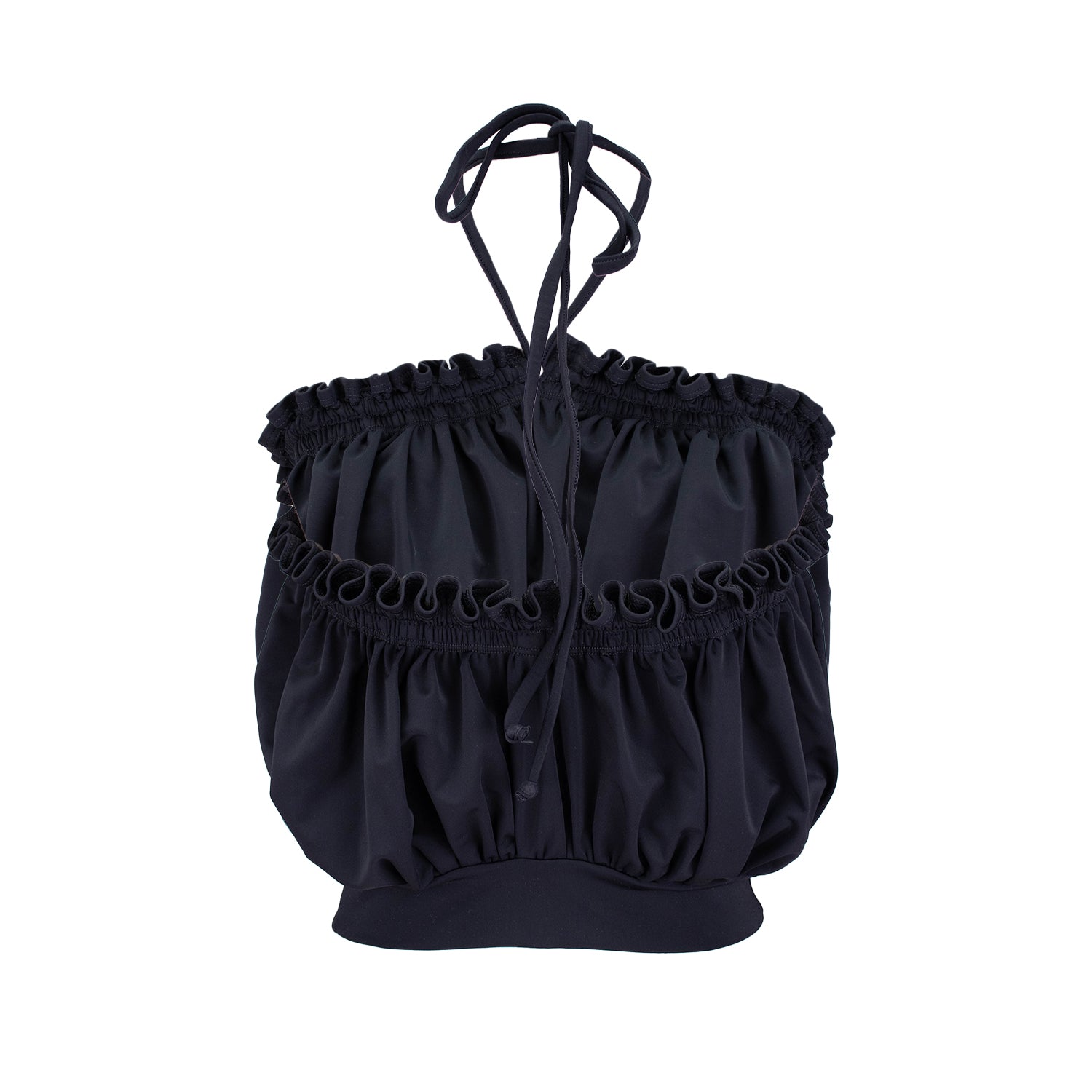 Emily Watson - Frilly Gathered Top - Black