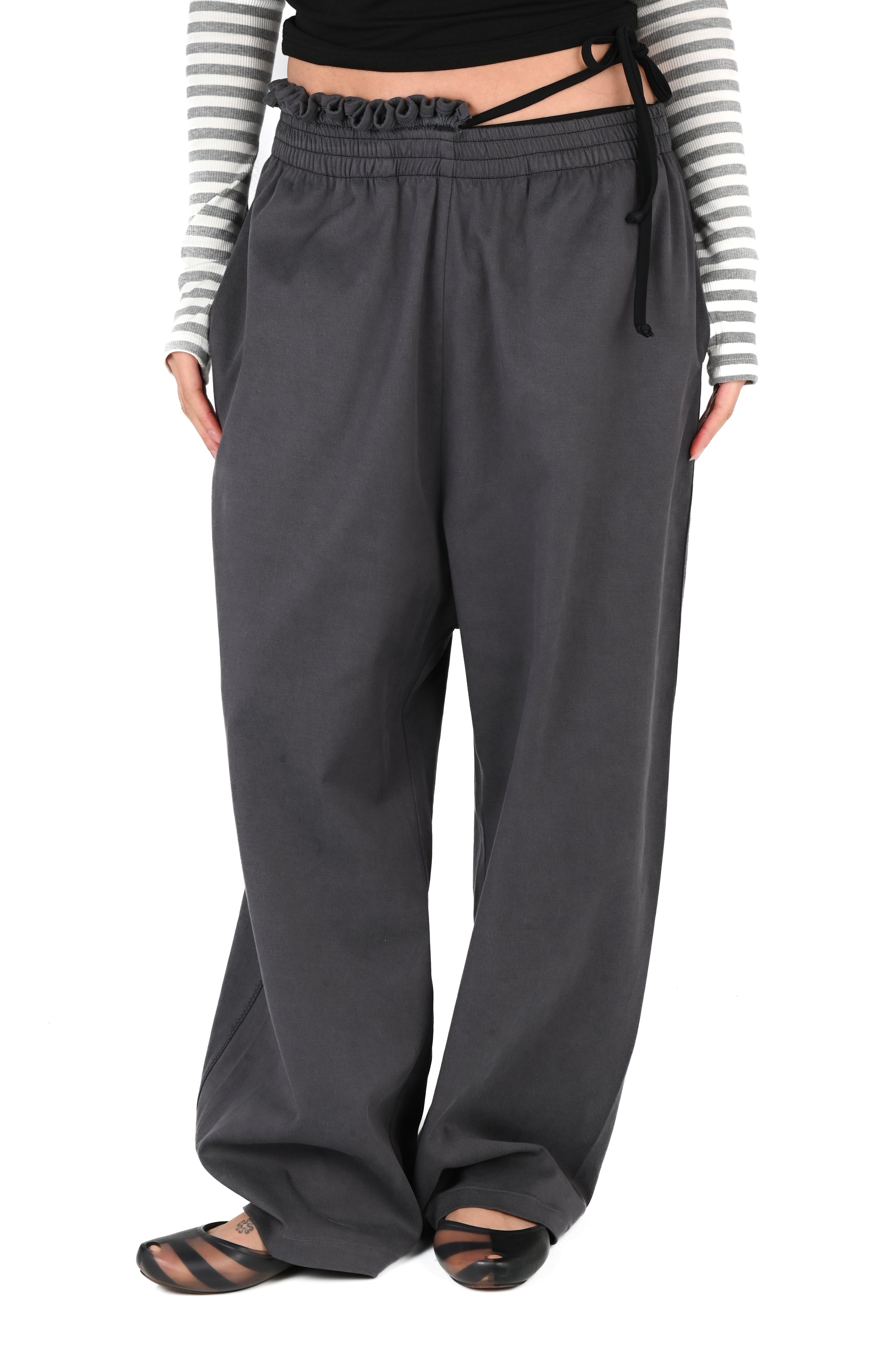 Emily Watson - Frilly Twill Trouser - Slate