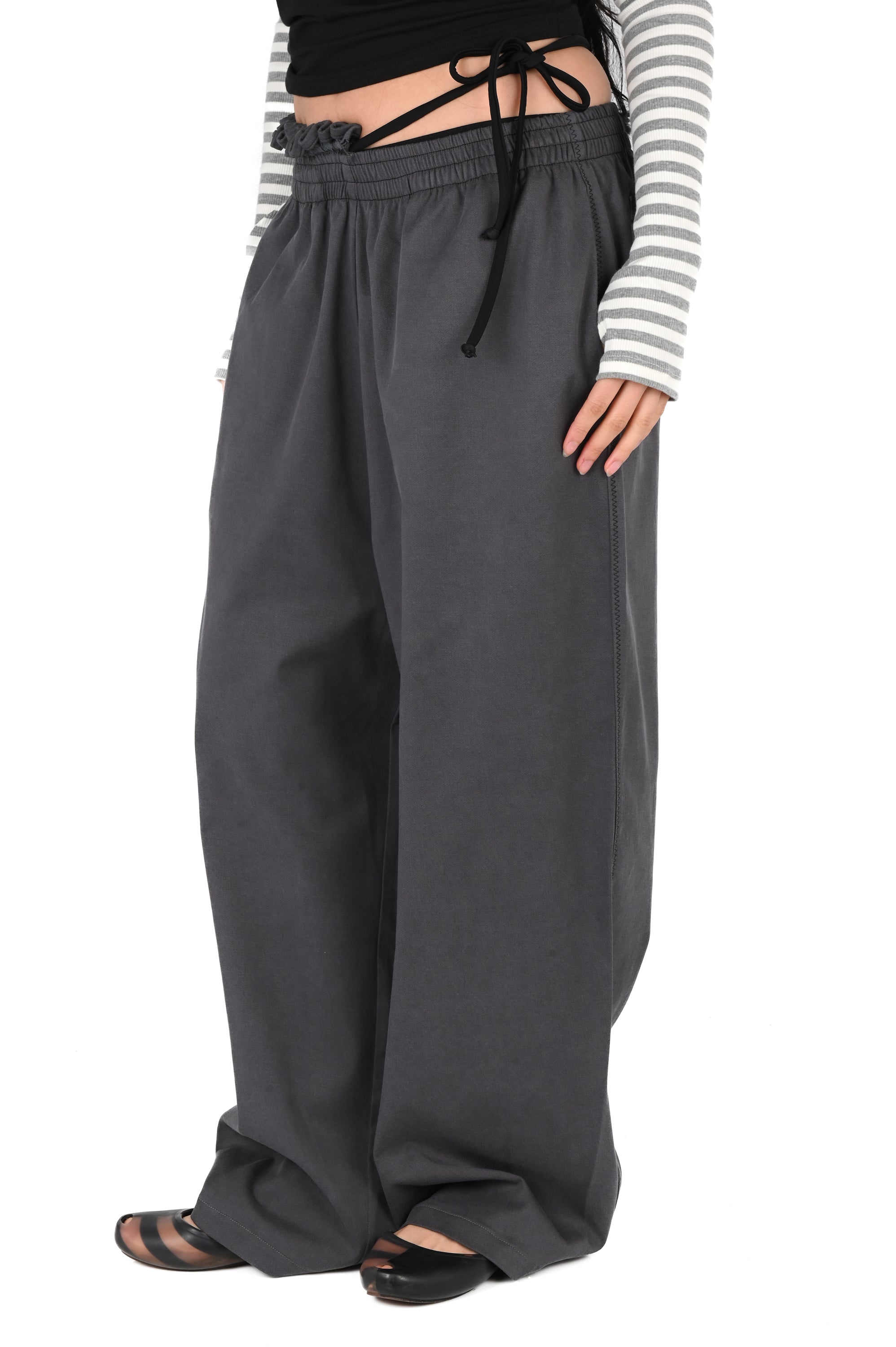 Emily Watson - Frilly Twill Trouser - Slate