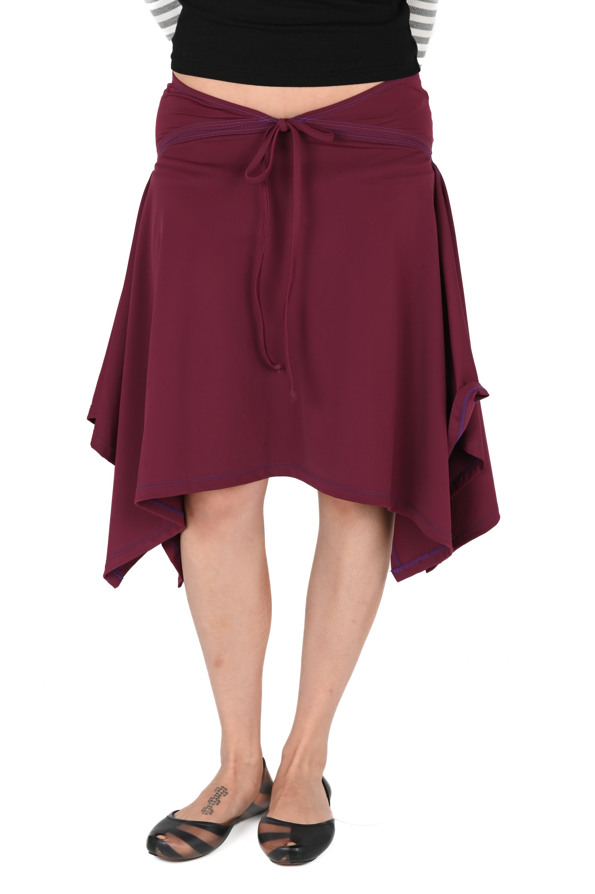 Emily Watson - Midi Handkerchief Skirt (Recycled Lycra) - Plum