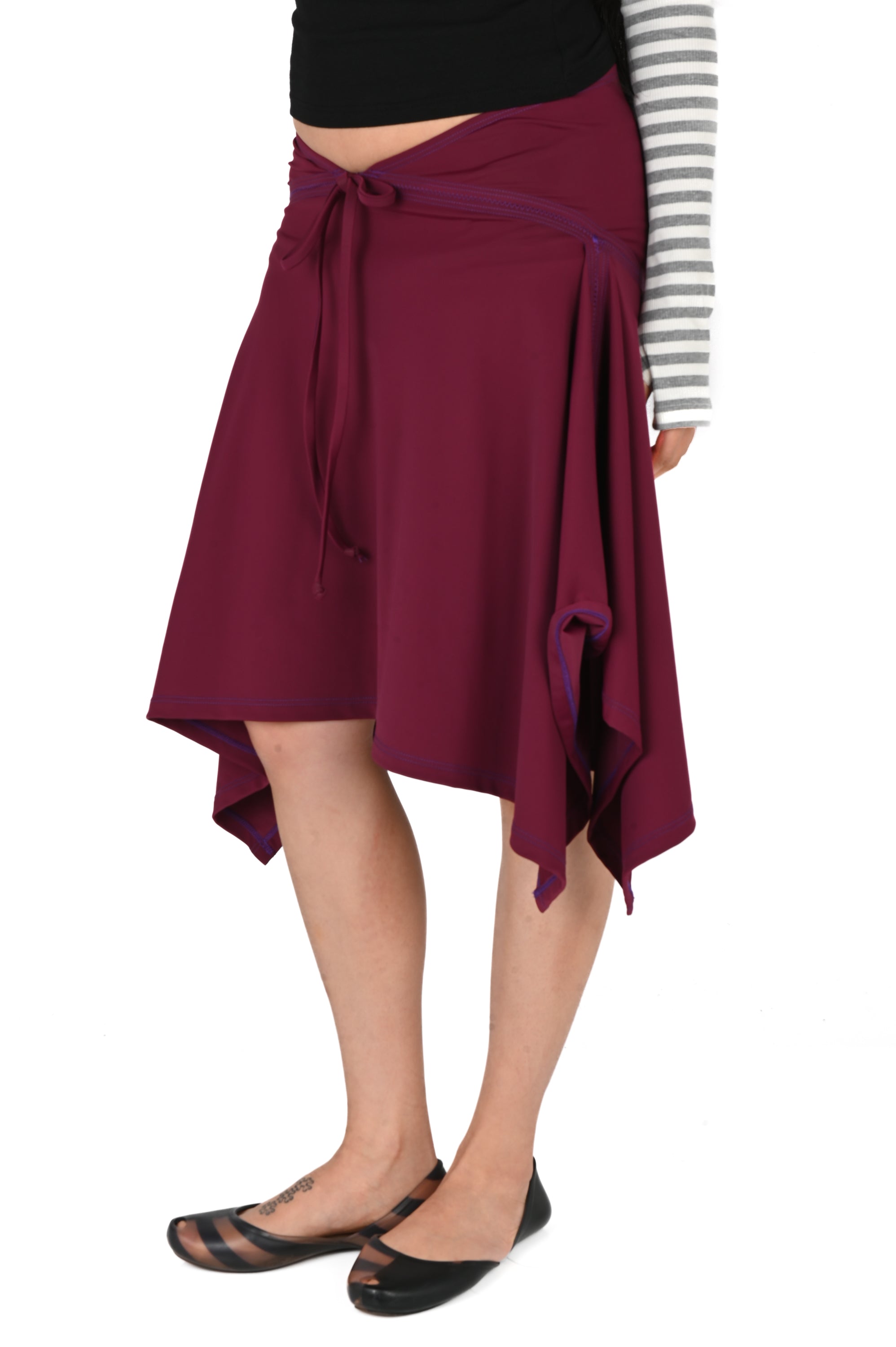 Emily Watson - Midi Handkerchief Skirt (Recycled Lycra) - Plum