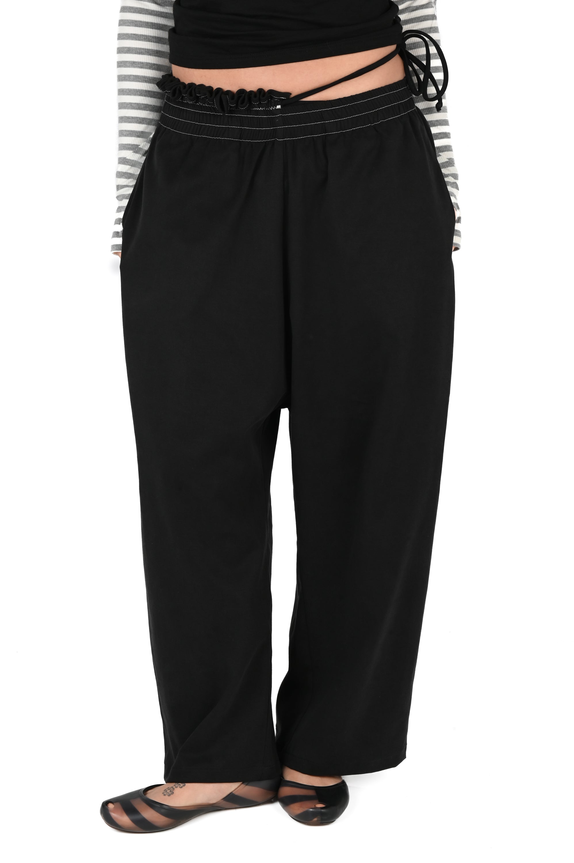 Emily Watson - Frilly Twill Trouser - Black