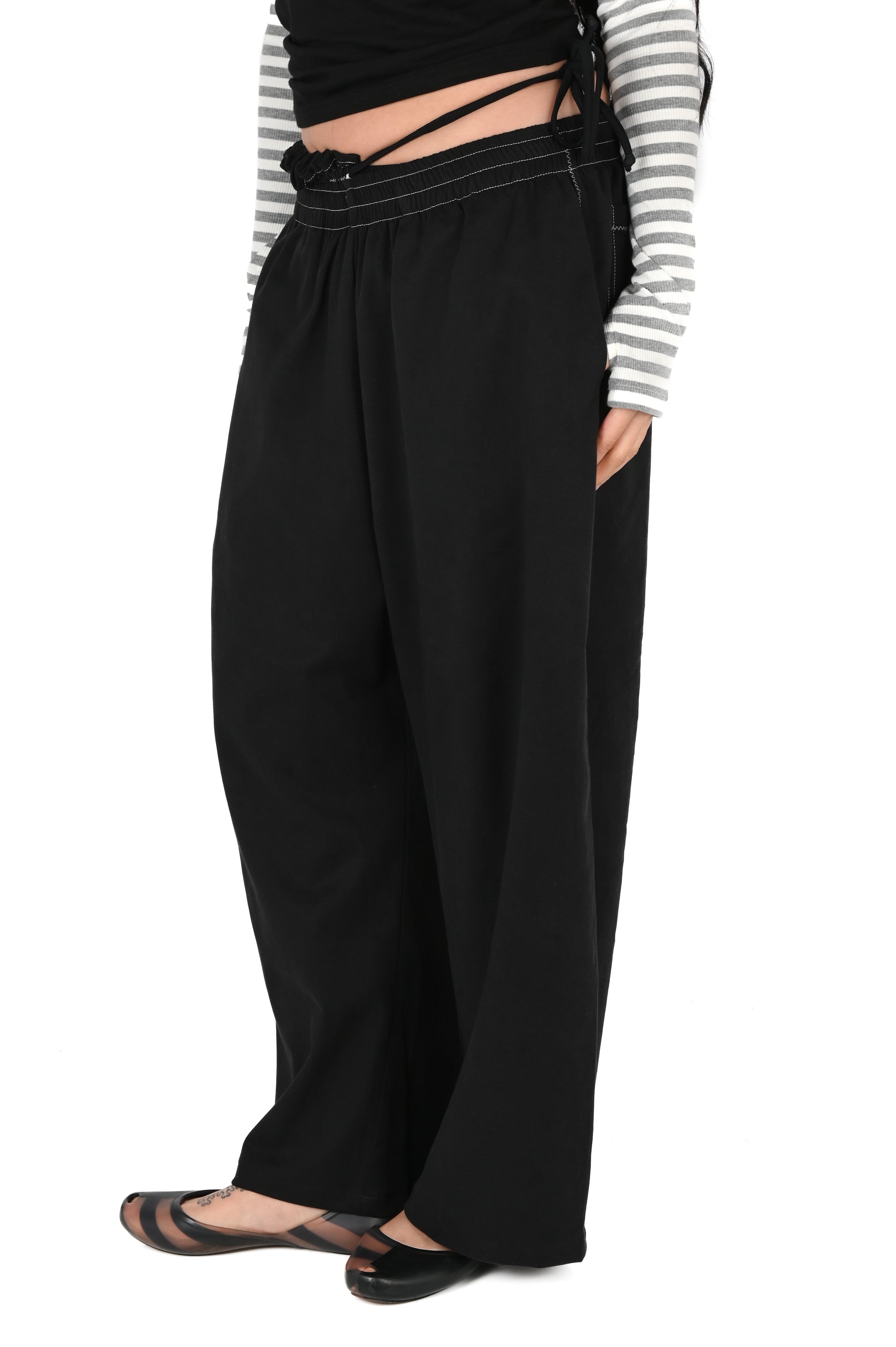 Emily Watson - Frilly Twill Trouser - Black