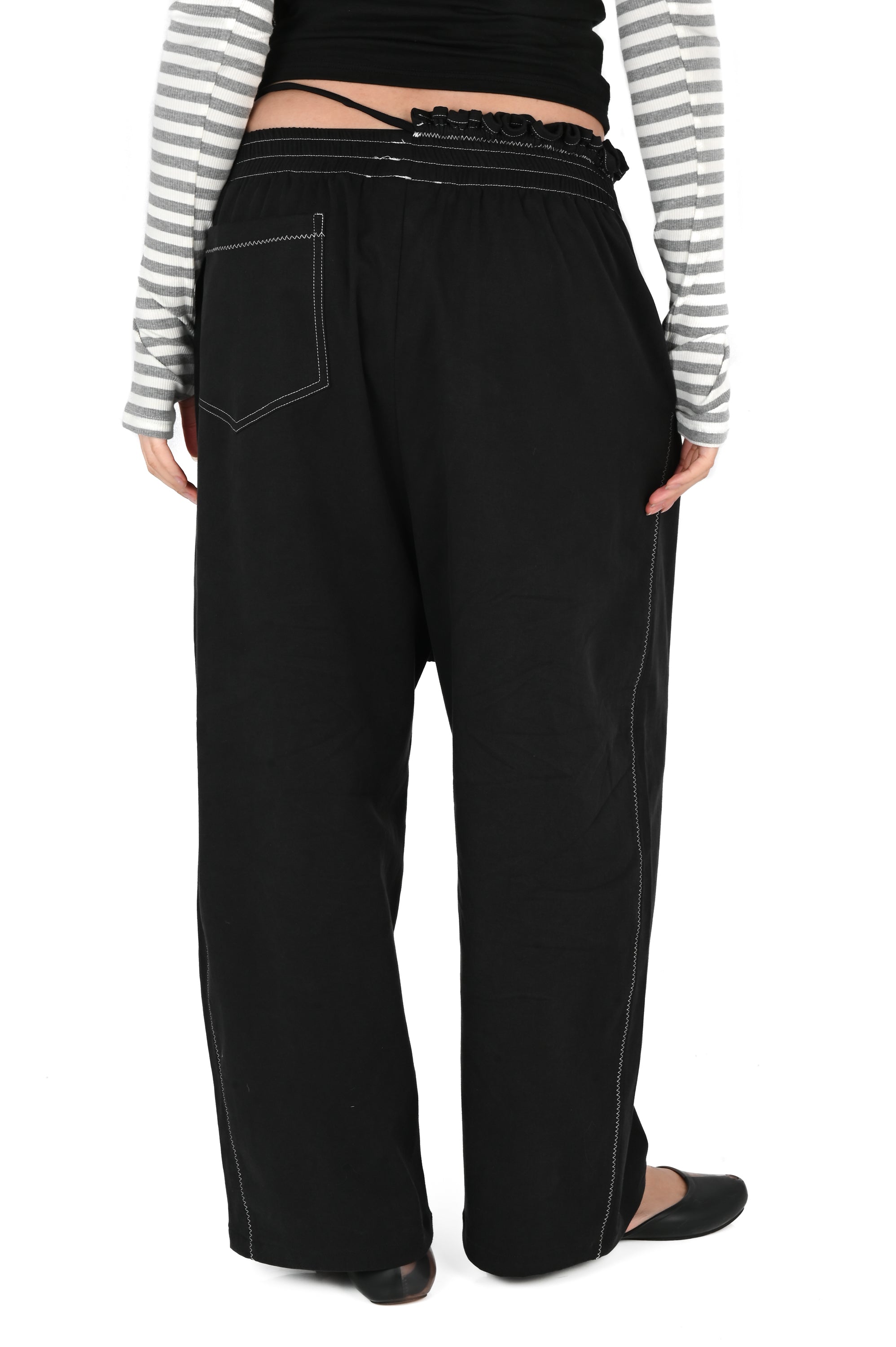 Emily Watson - Frilly Twill Trouser - Black