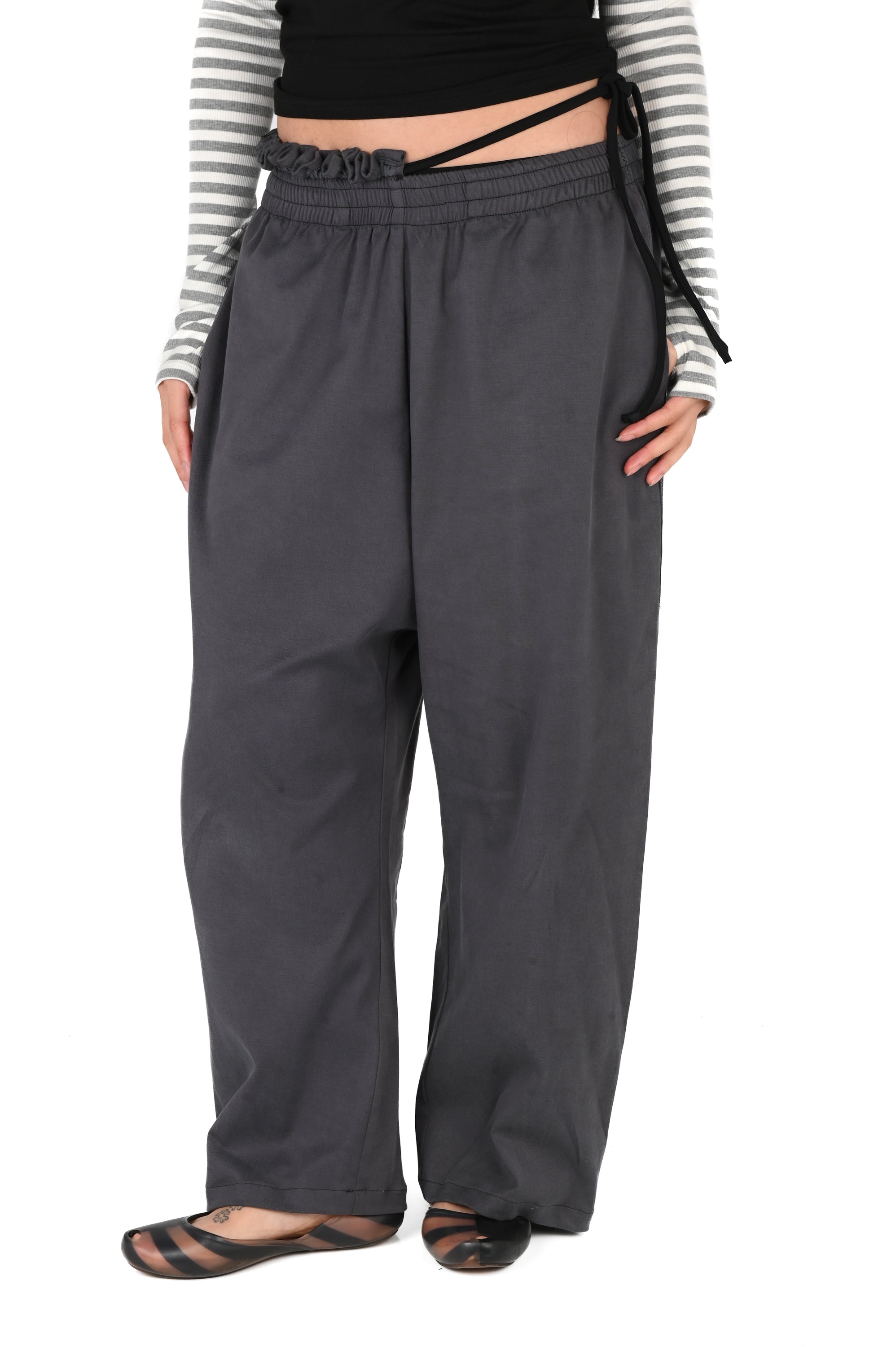 Emily Watson - Frilly Twill Trouser - Slate