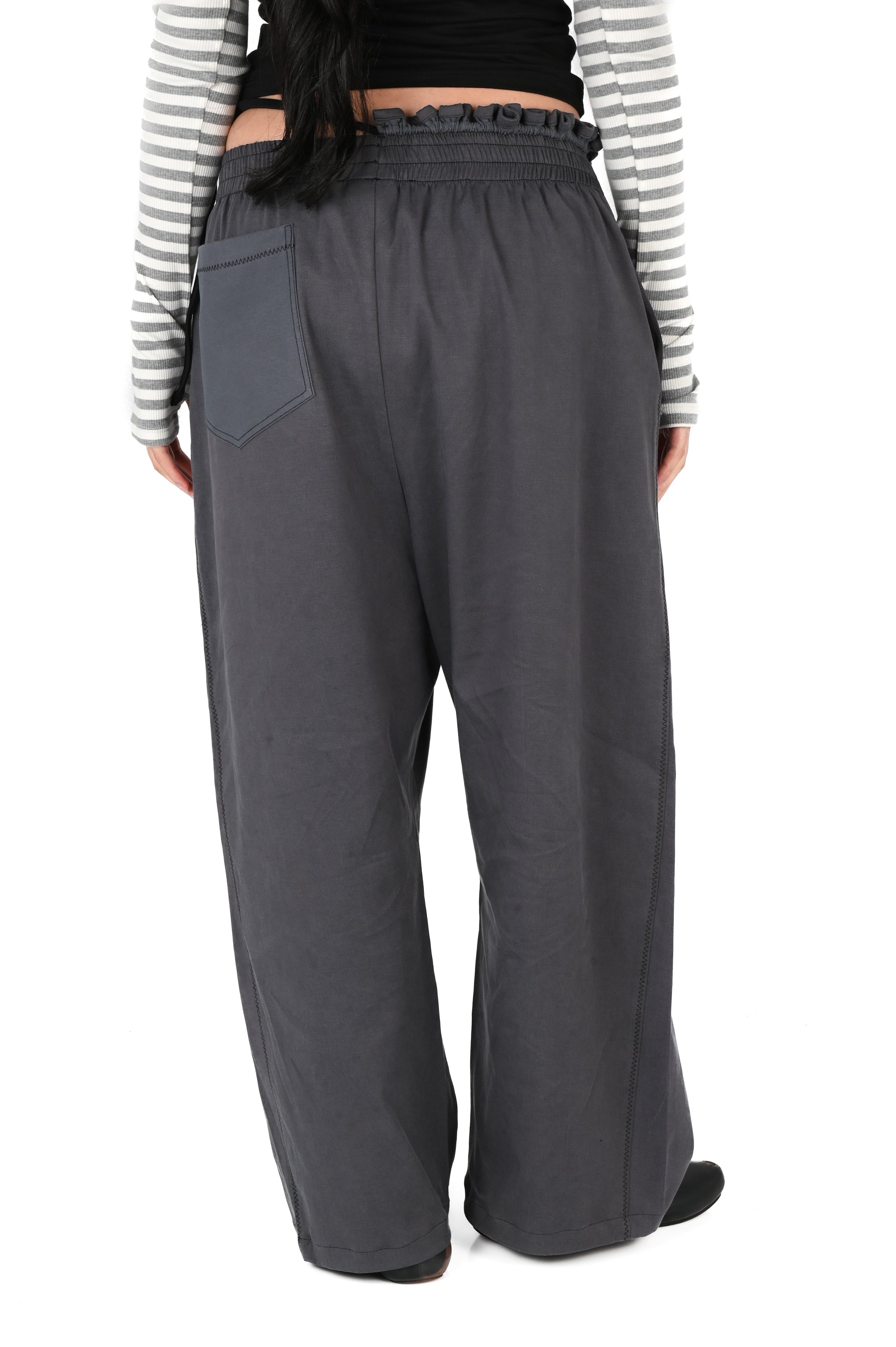Emily Watson - Frilly Twill Trouser - Slate