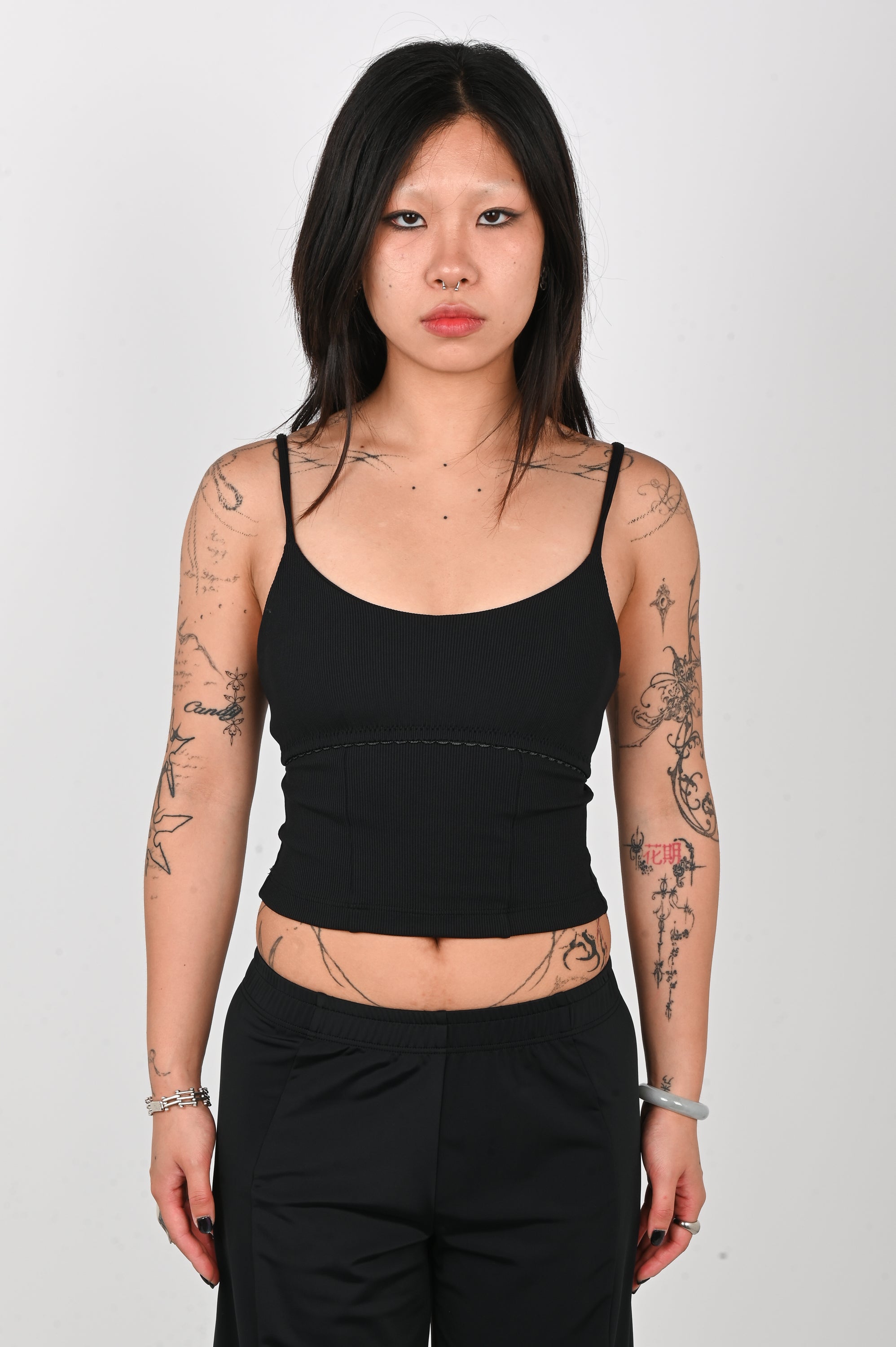 Club Venus - Rib Inside Out Tankini - Black