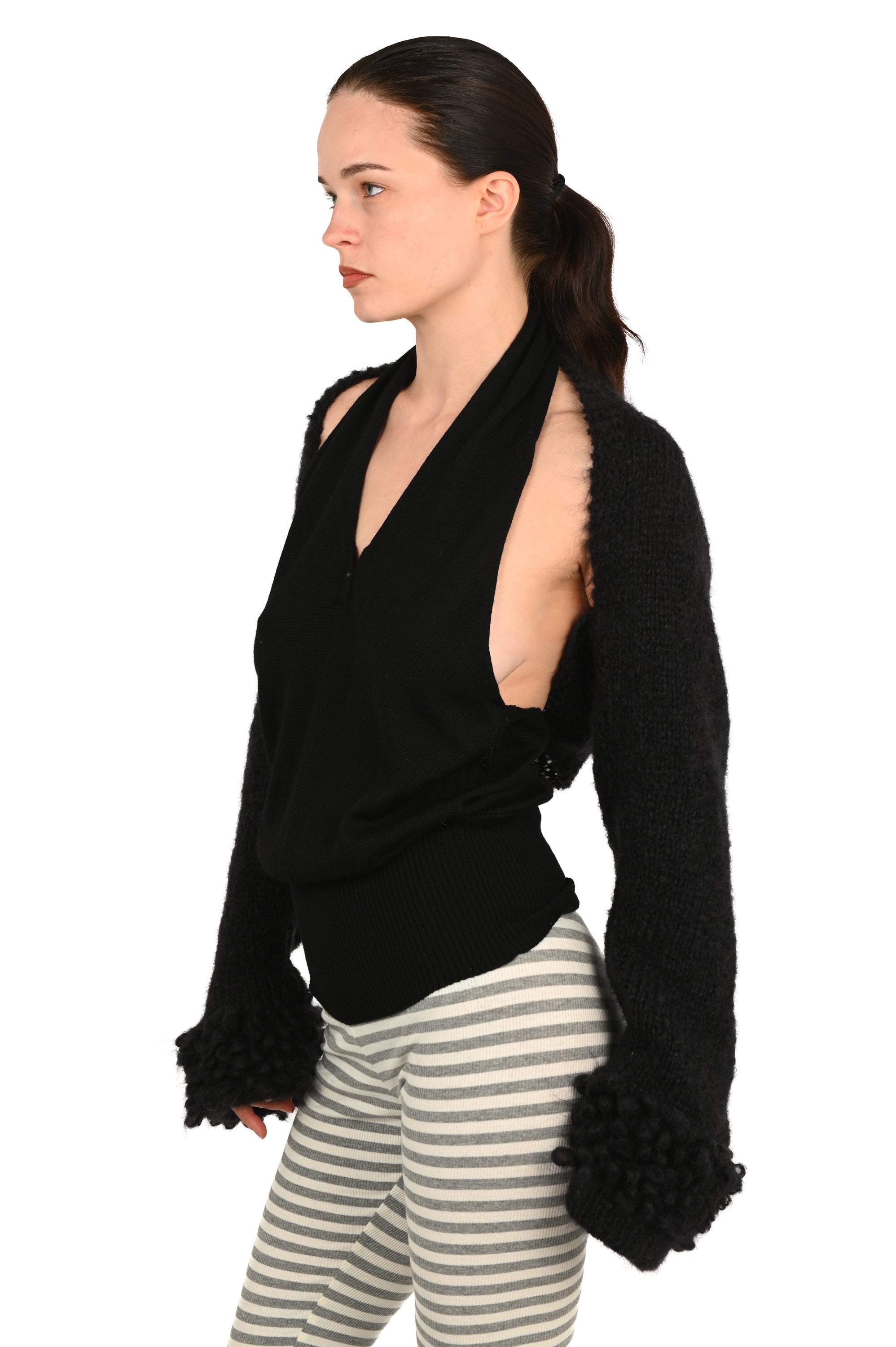 Frisson Knits - Cuffed Bolero - Black