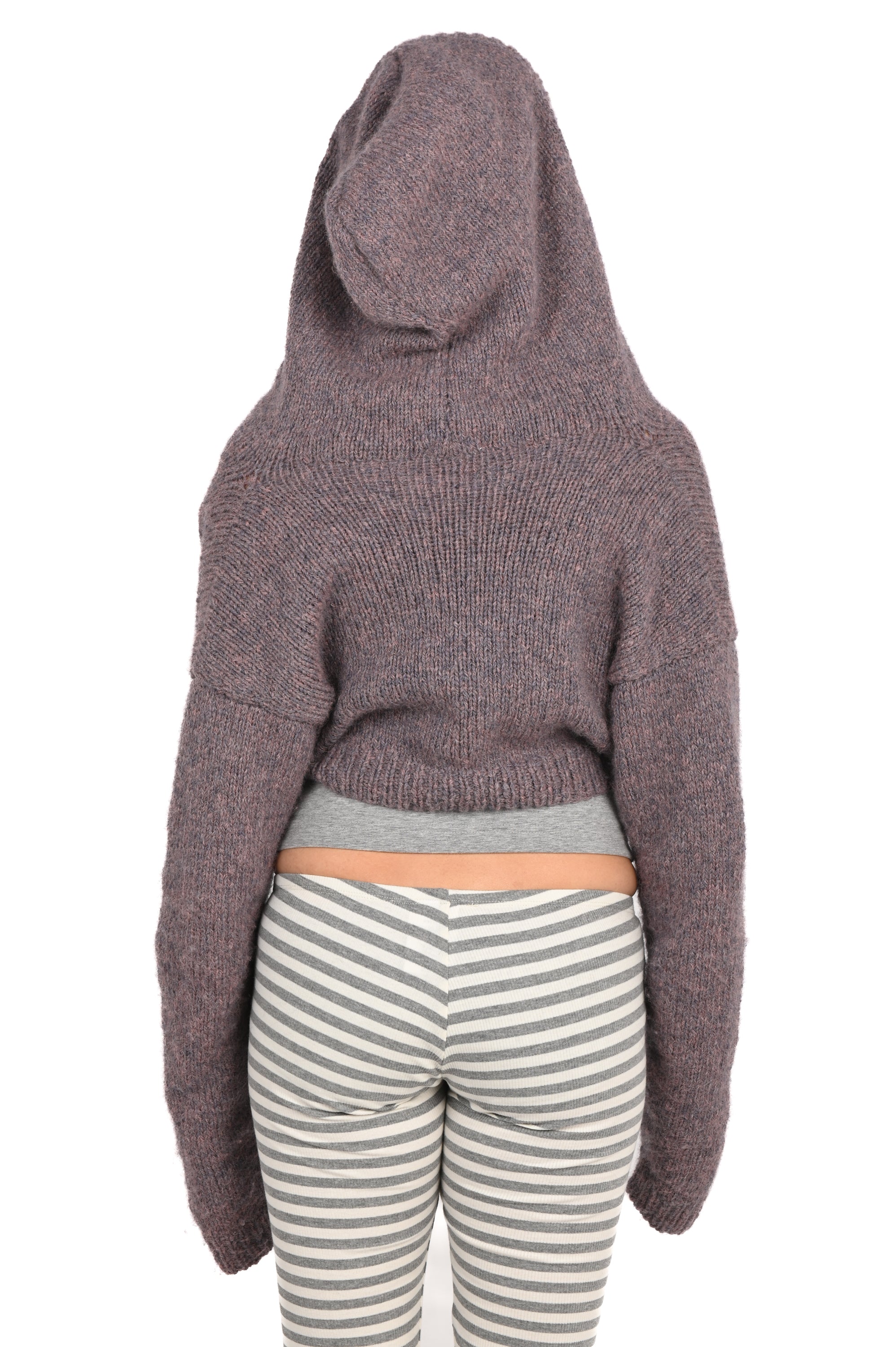 Frisson Knits - Hooded Cardigan + Scarf - Mauve