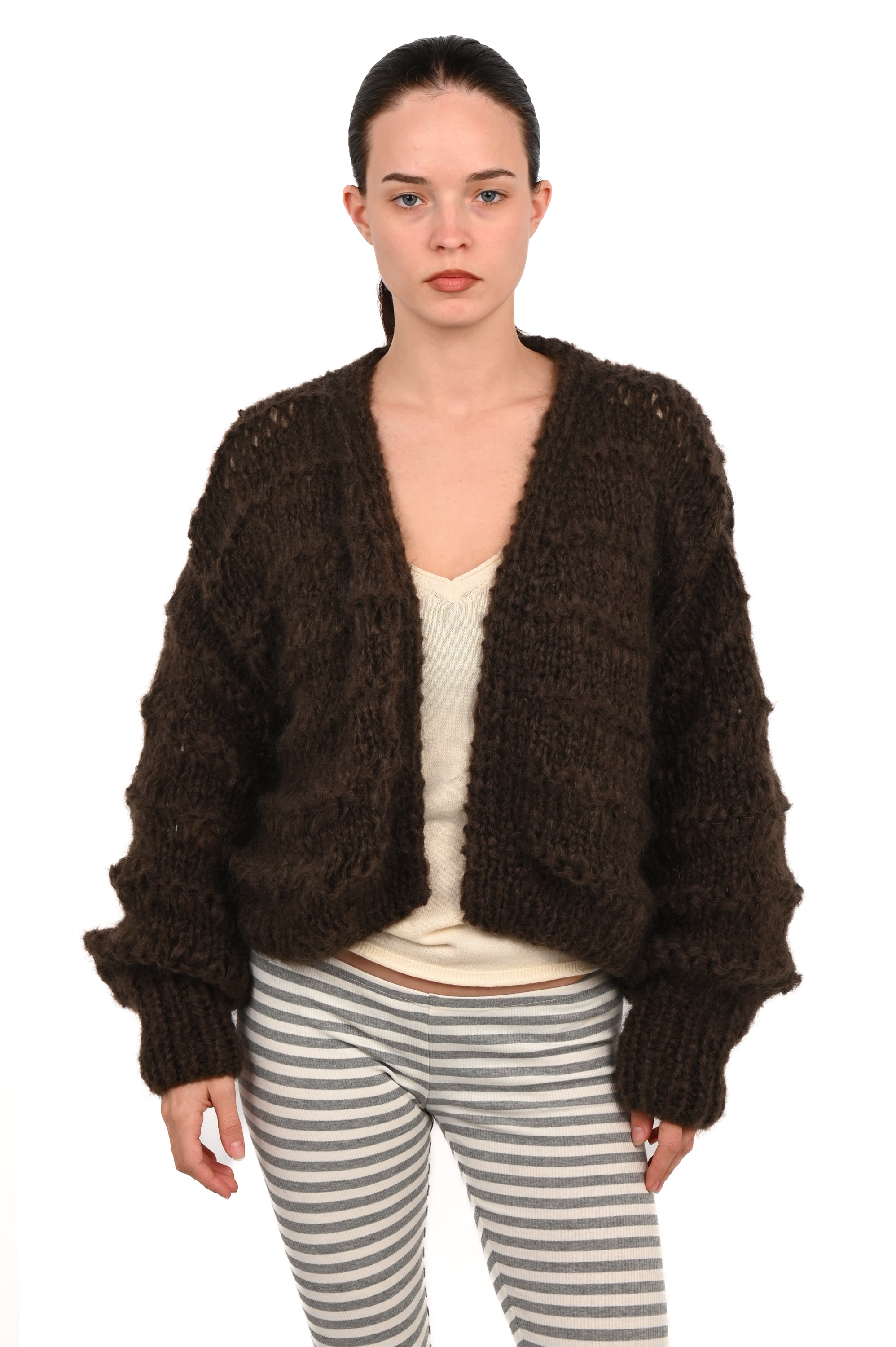 Frisson Knits - Becca Cardigan - Brown