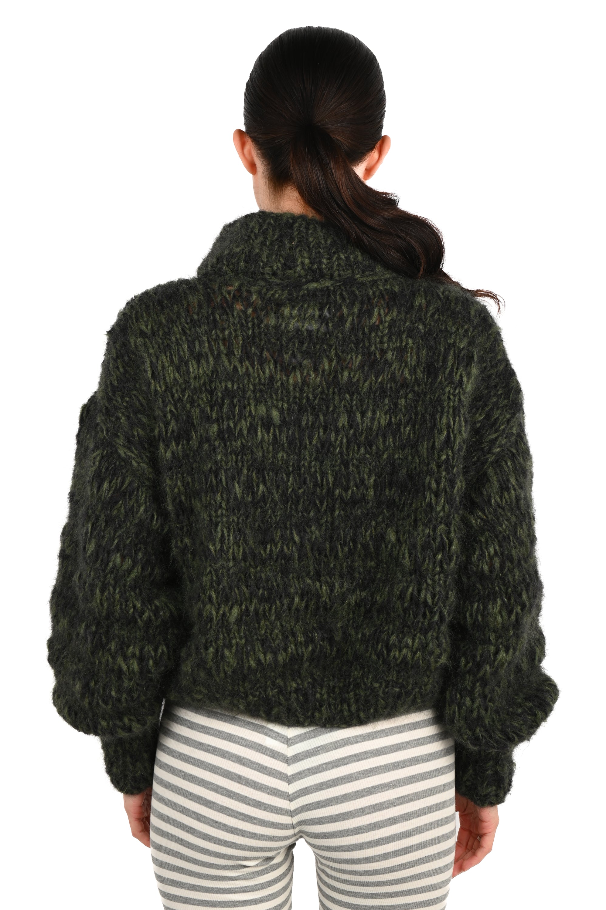 Frisson Knits - Isabella Sweater - Khaki/Black