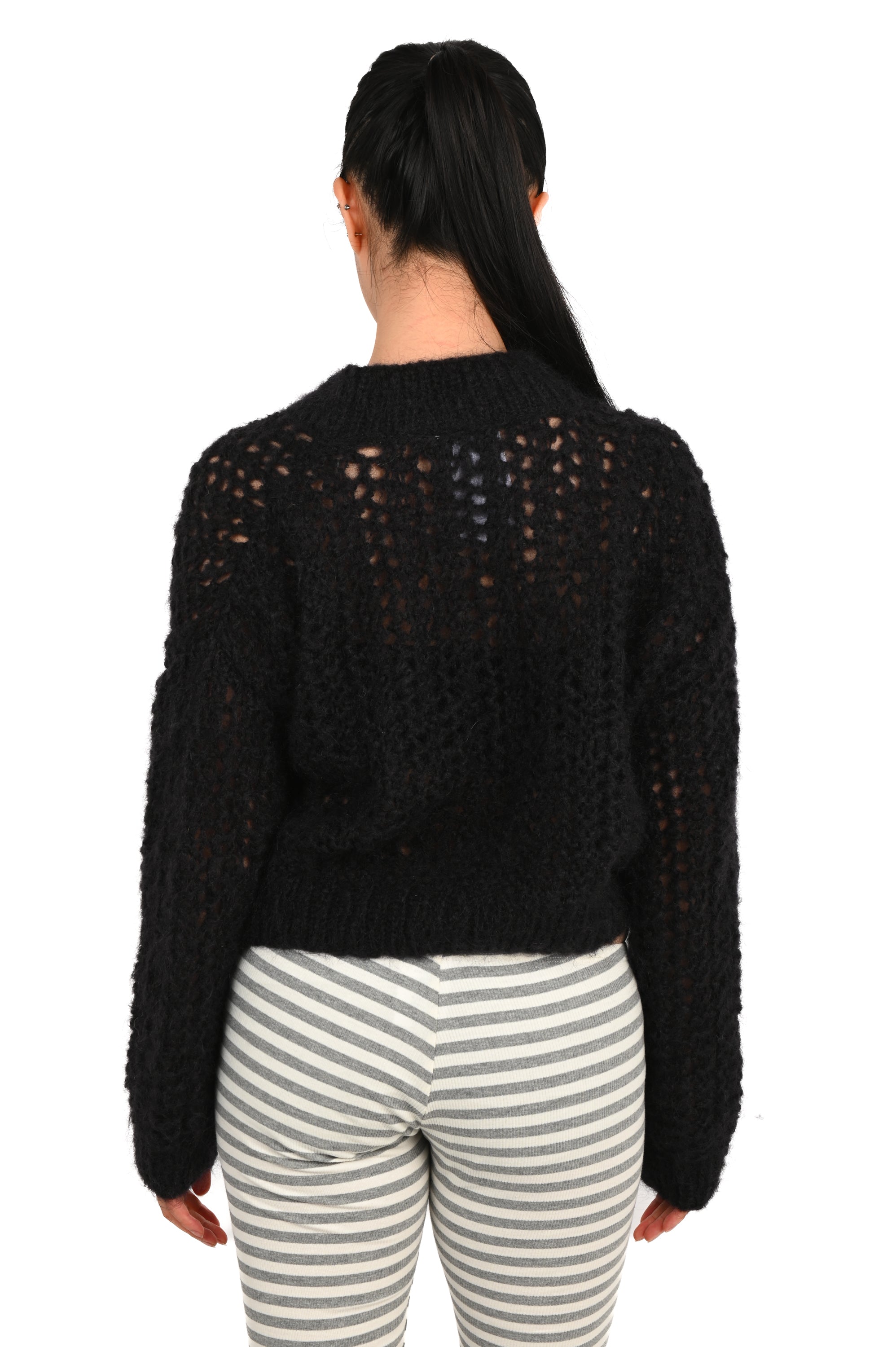 Frisson Knits - Lace Sweater - Black