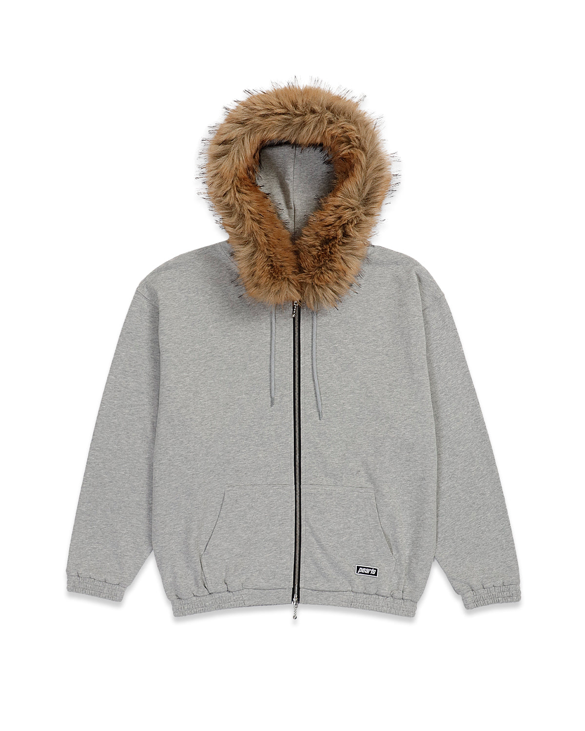 Pearls - Fur Zip Hood - Grey