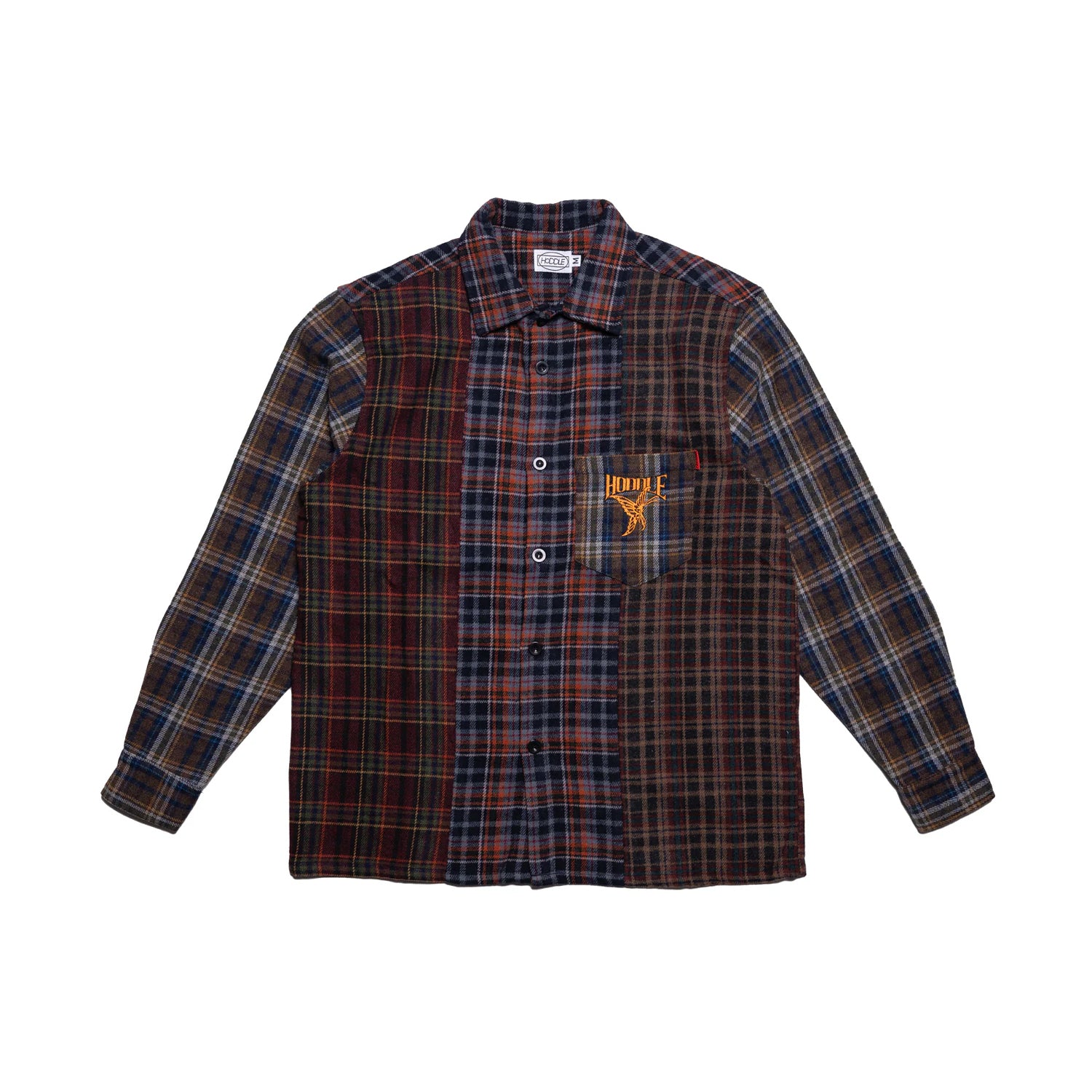 Hoddle - Polyura Patchwork Flannel Long Sleeve Shirt - Multi