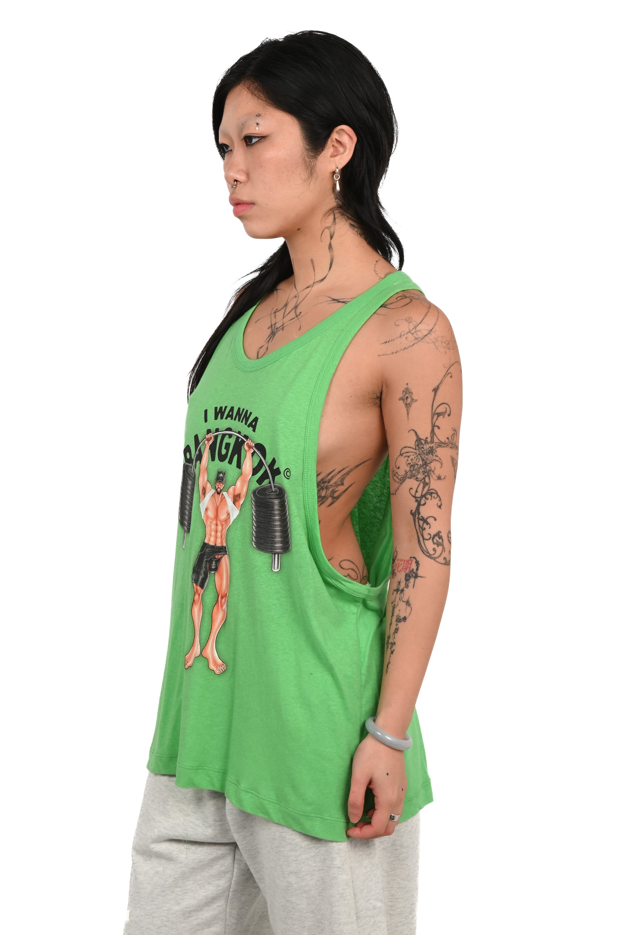IWANNABANGKOK - GYM Bro Muscle Tank - Green