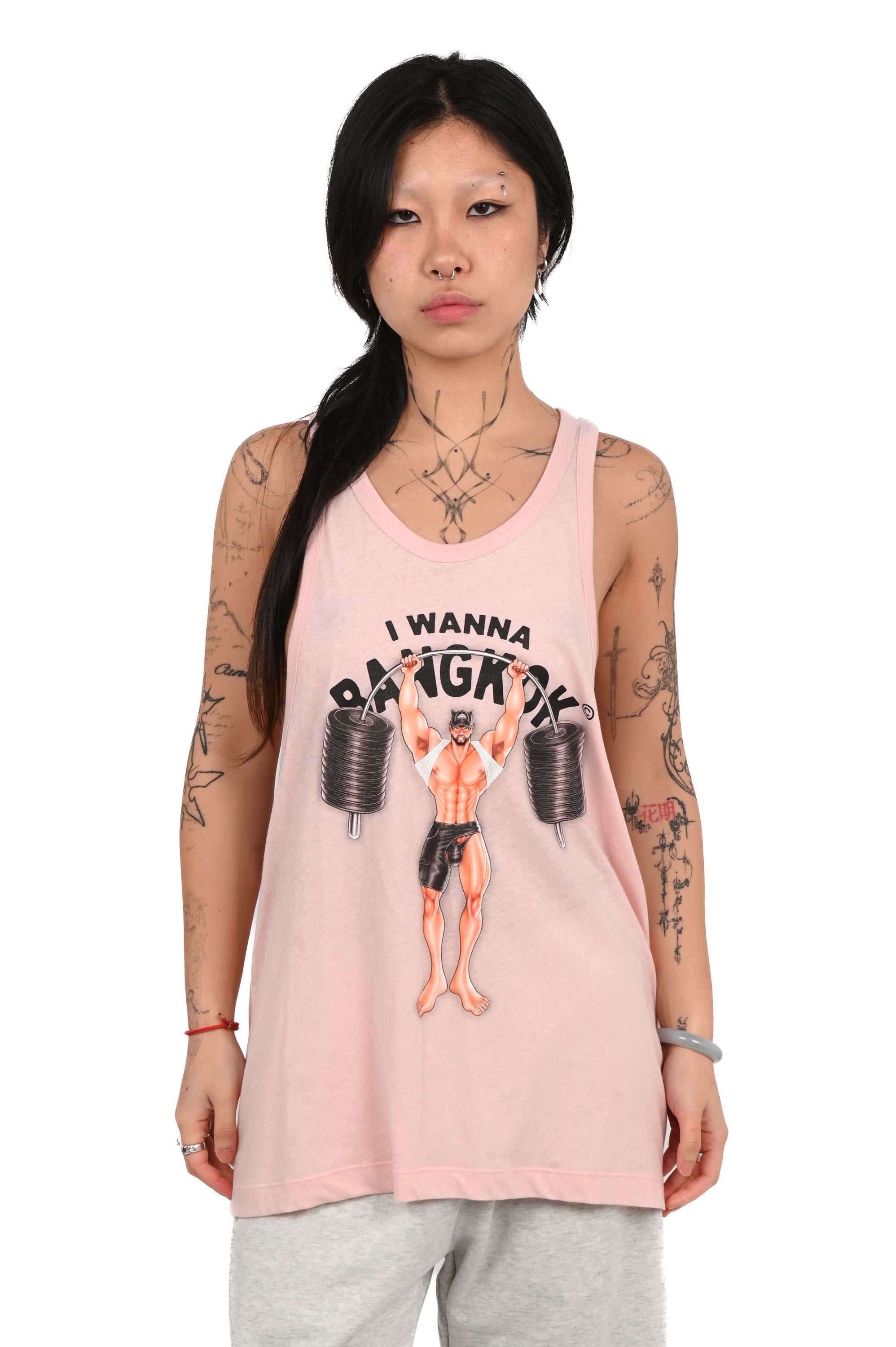 IWANNABANGKOK - GYM Bro Muscle Tank - Pink