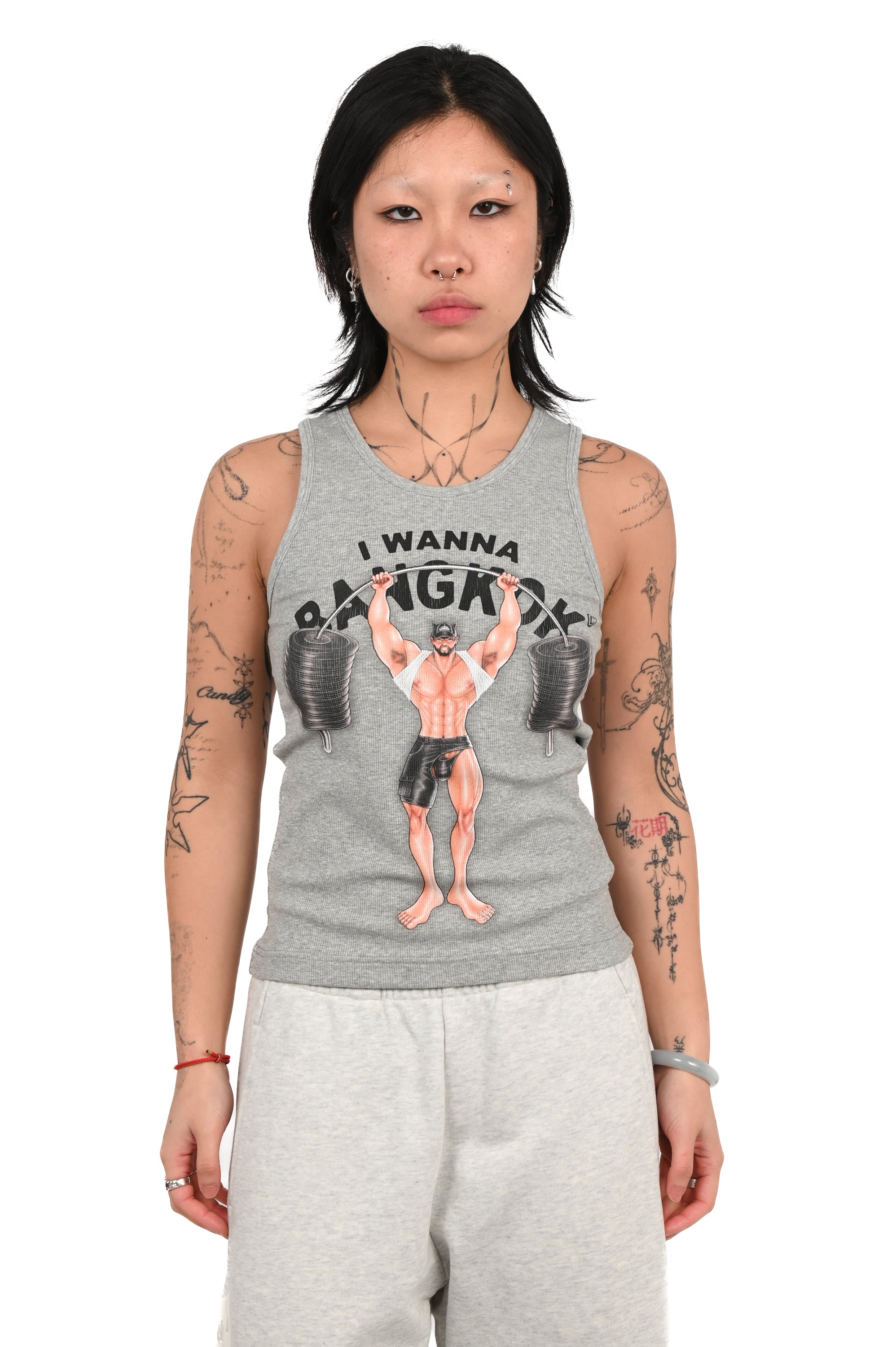 IWANNABANGKOK - GYM Bro Tank Top - Grey