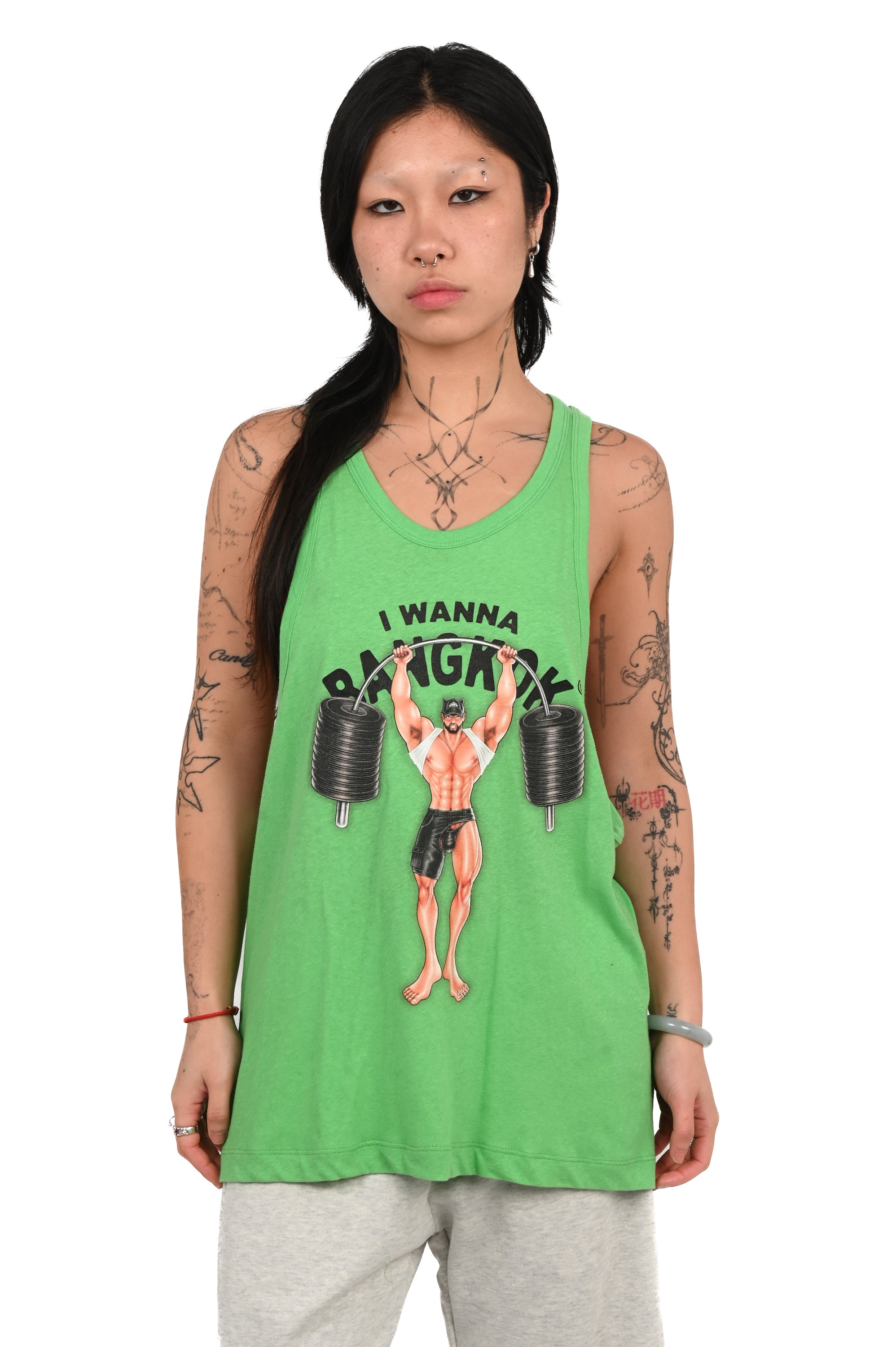 IWANNABANGKOK - GYM Bro Muscle Tank - Green