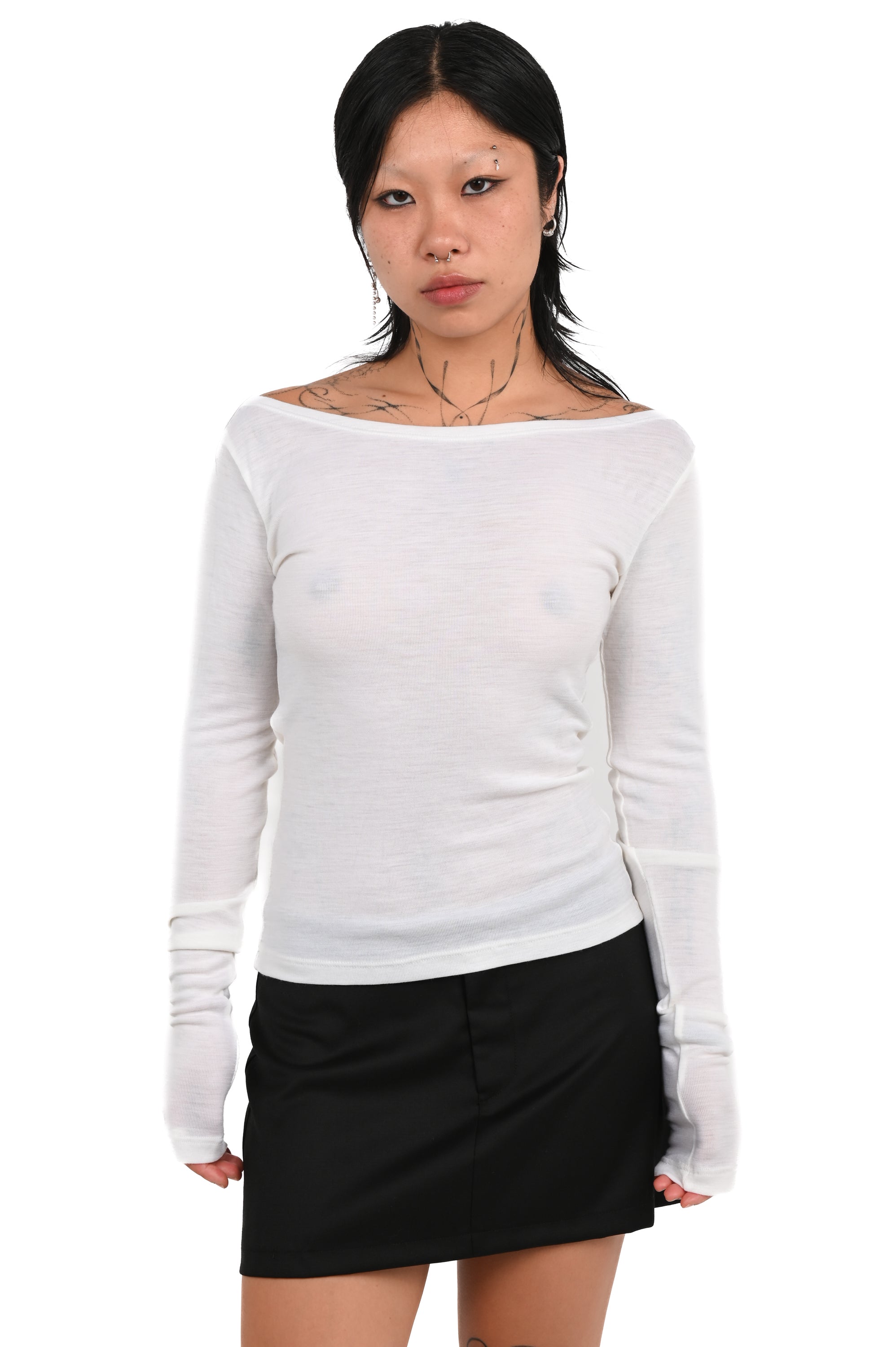 KAHE - Fatale Long Sleeve Top - White