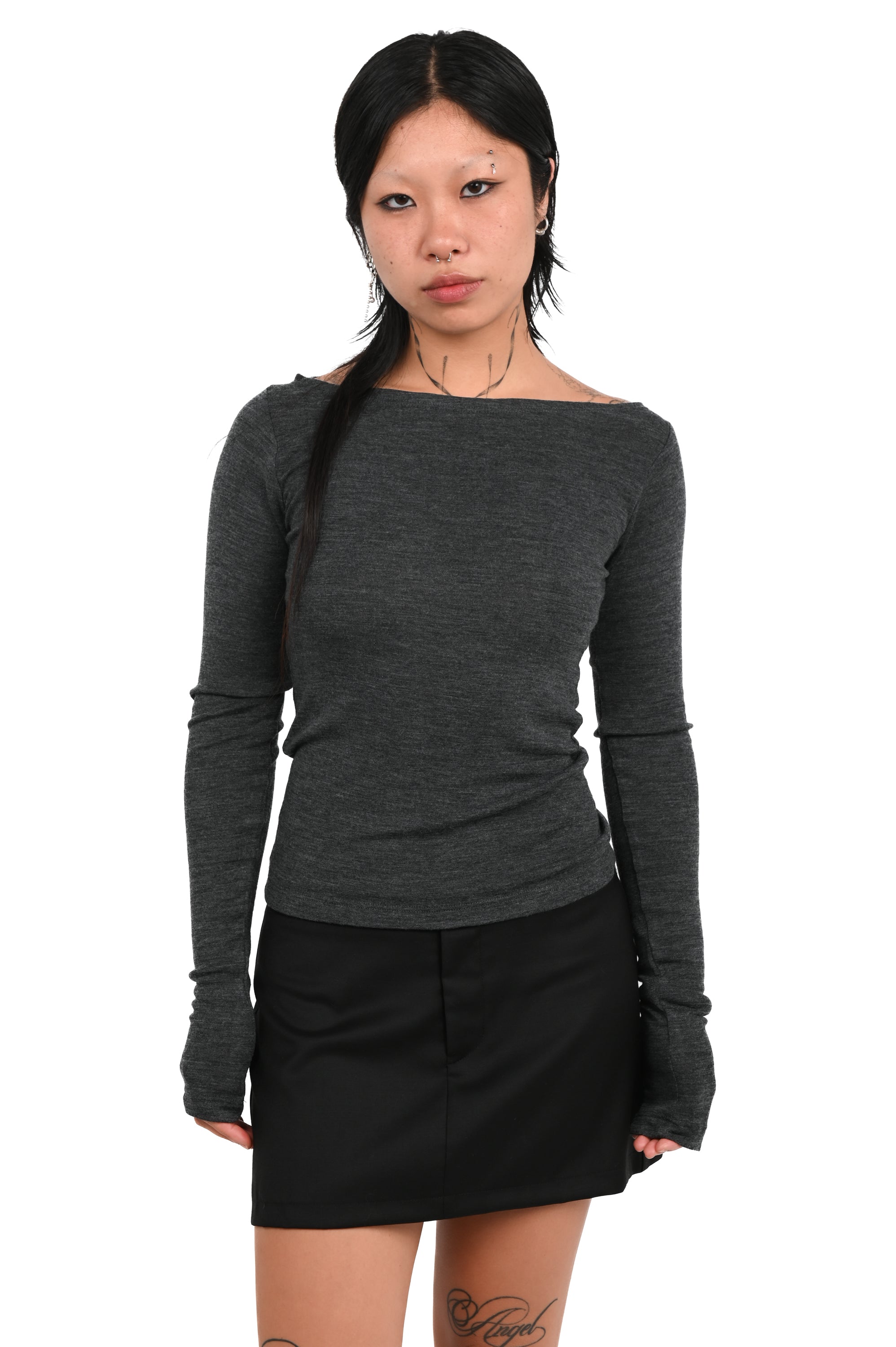 KAHE - Fatale Long Sleeve Top - Charcoal