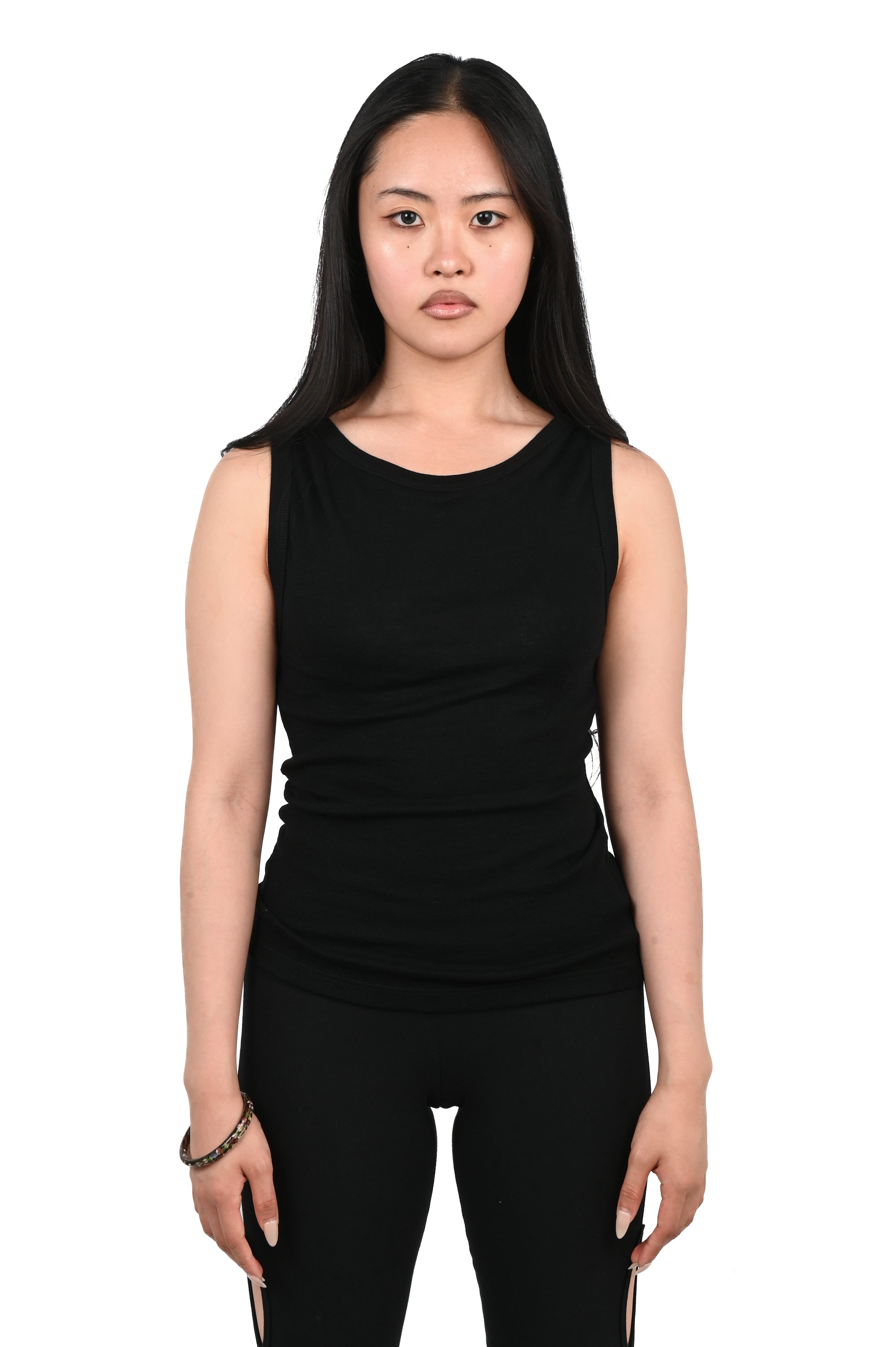 KAHE - Fatale Boat Neck Tank Top - Black