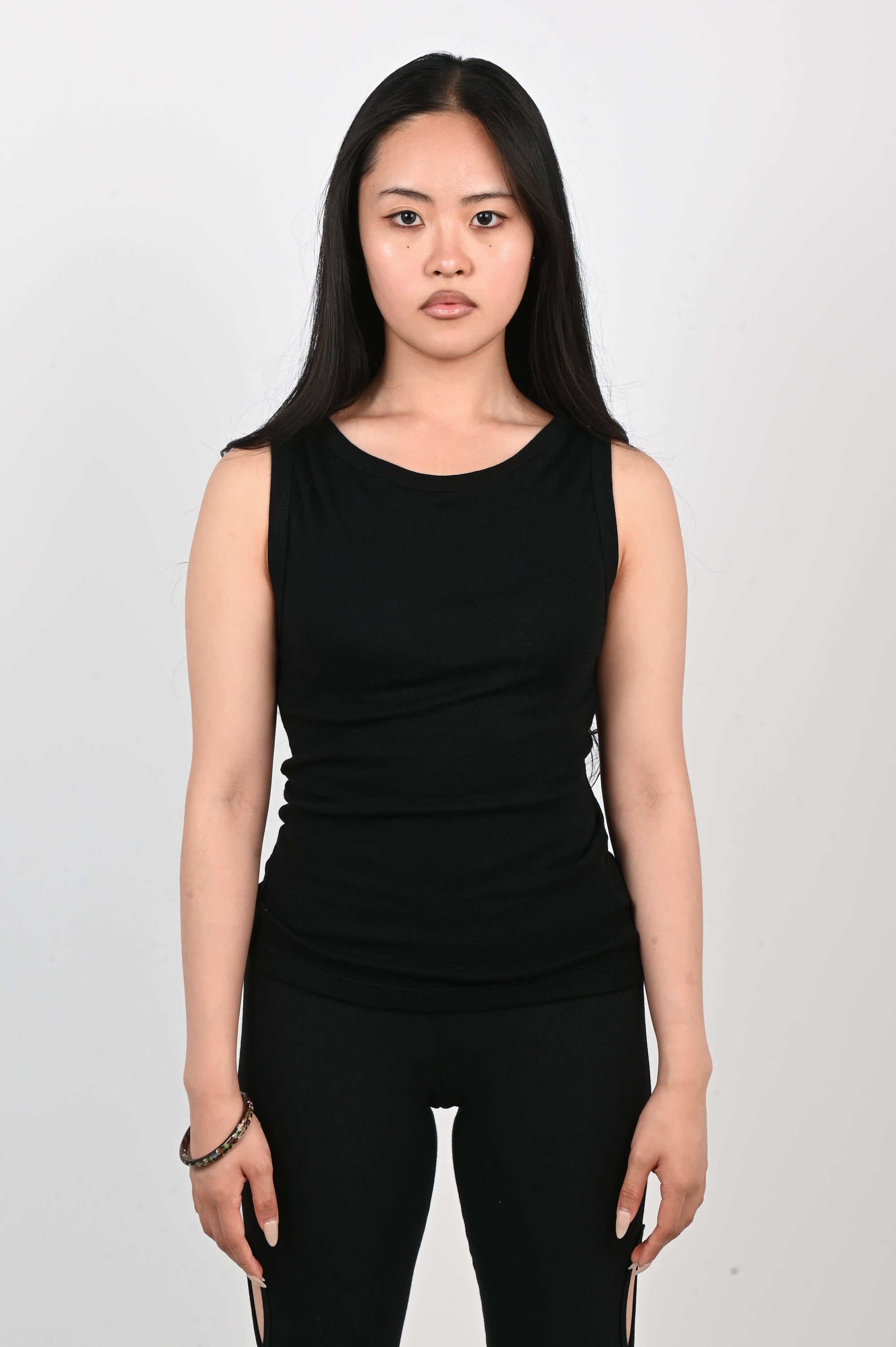 KAHE - Fatale Boat Neck Tank Top - Black