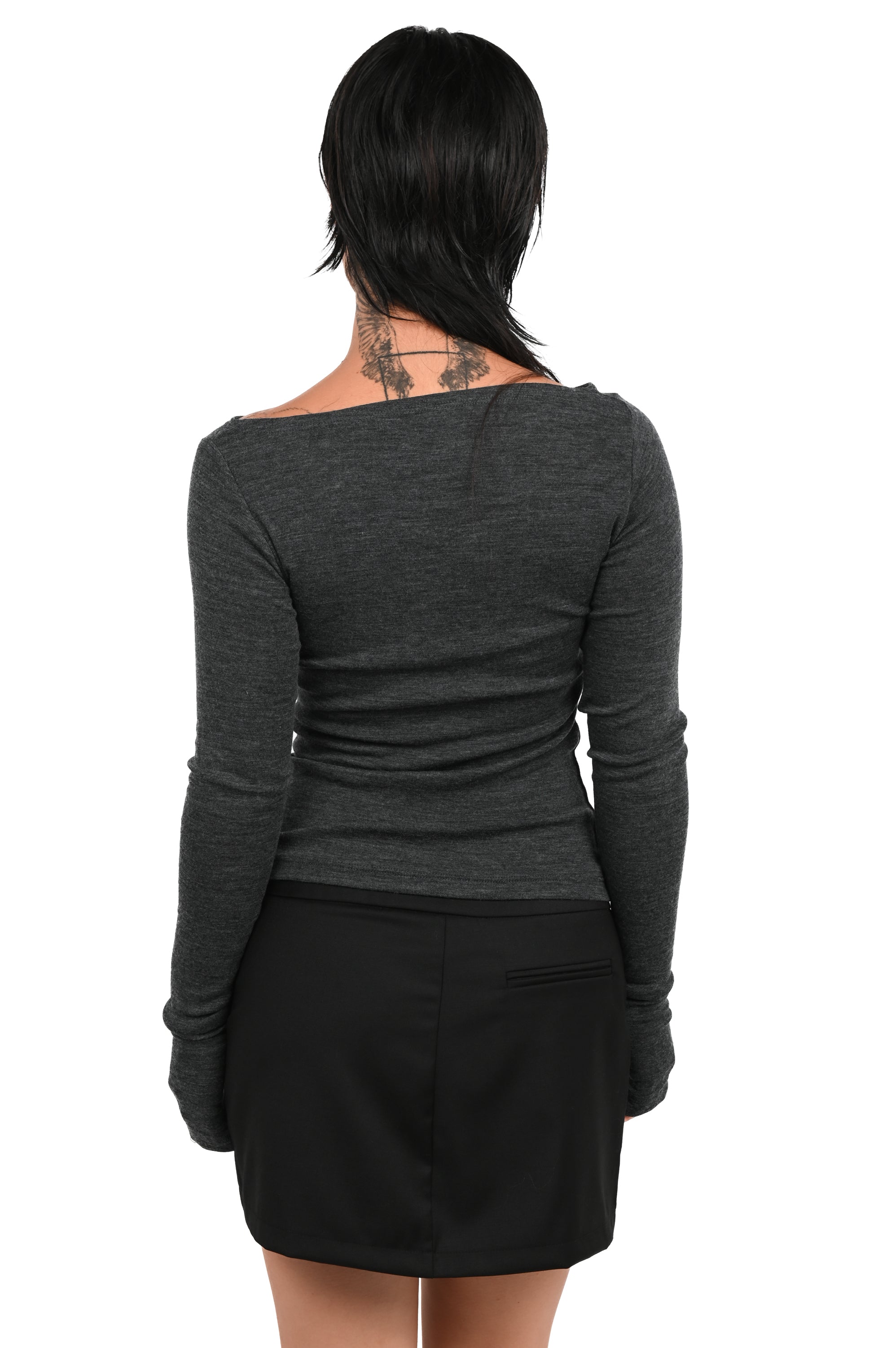 KAHE - Fatale Long Sleeve Top - Charcoal
