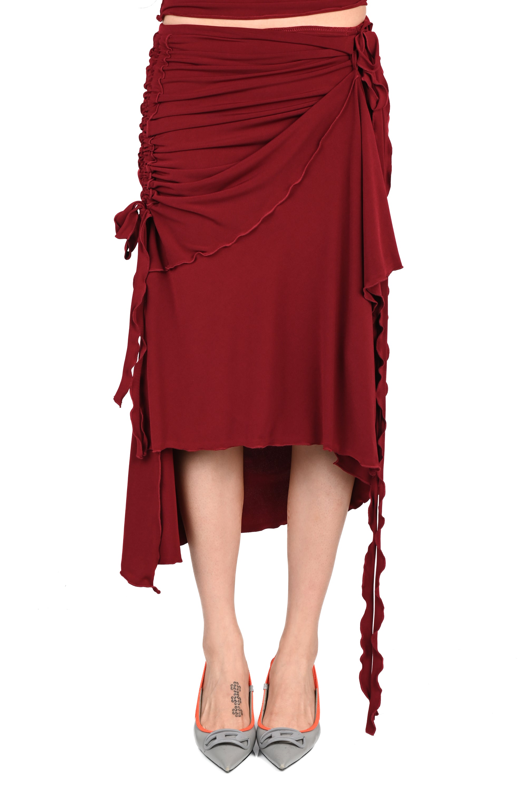 Oats The Label - Split Skirt - Cherry Red