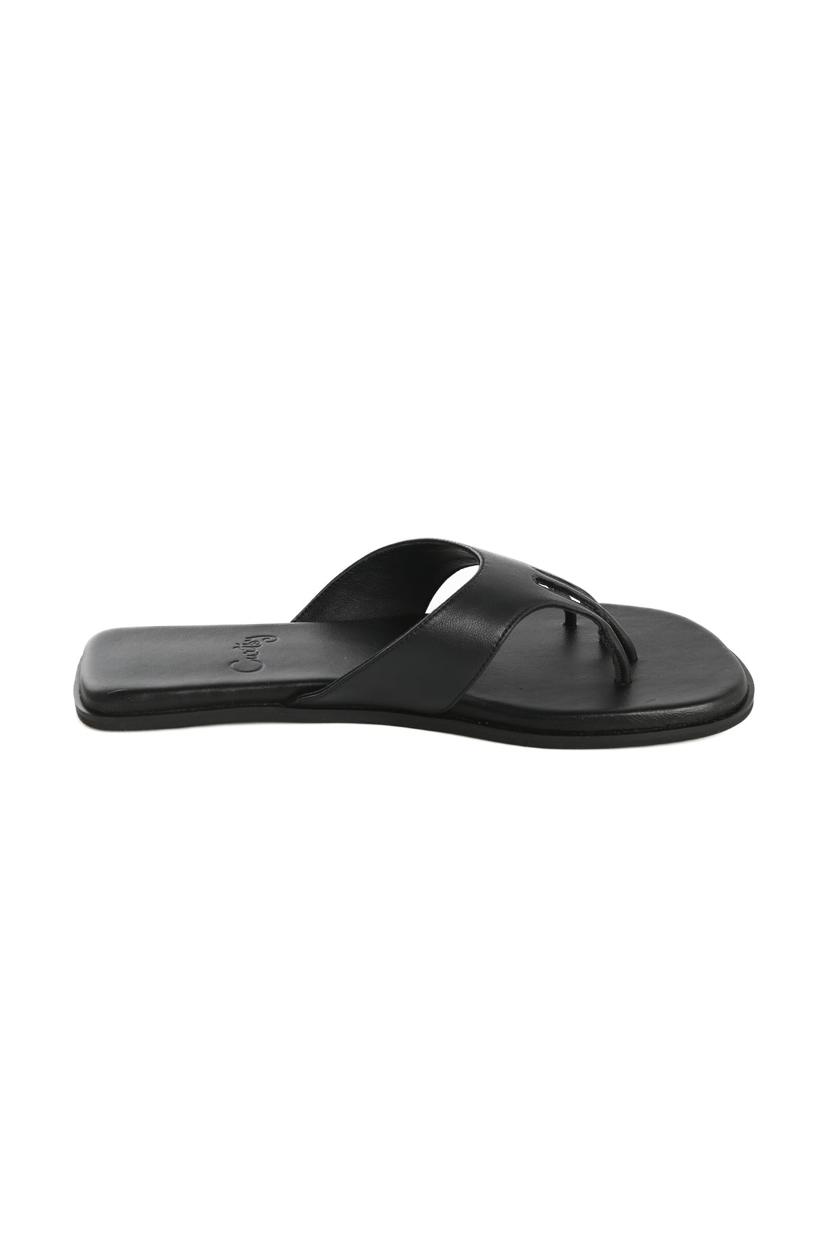 Curtsy - Toe Post Flat - Black