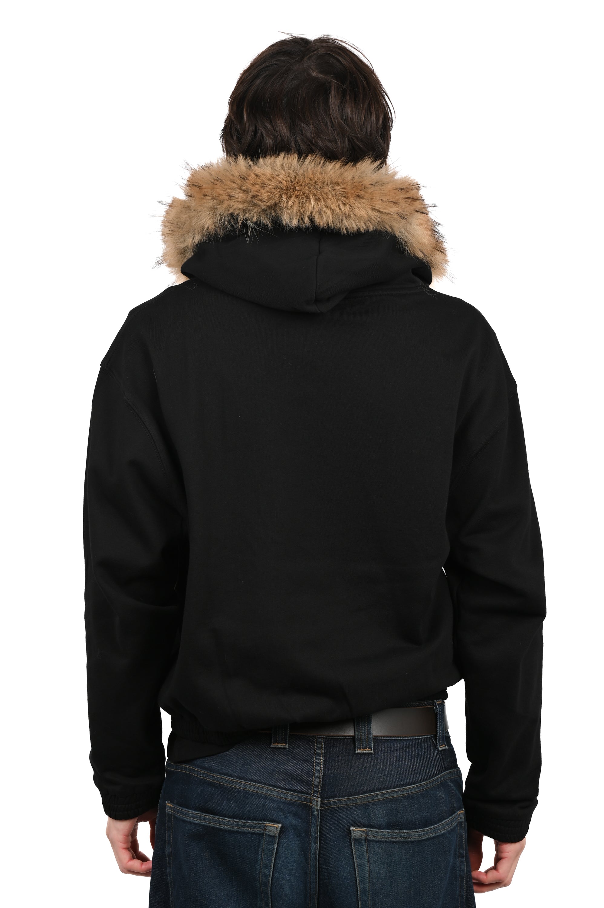 Pearls - Fur Zip Hood - Black